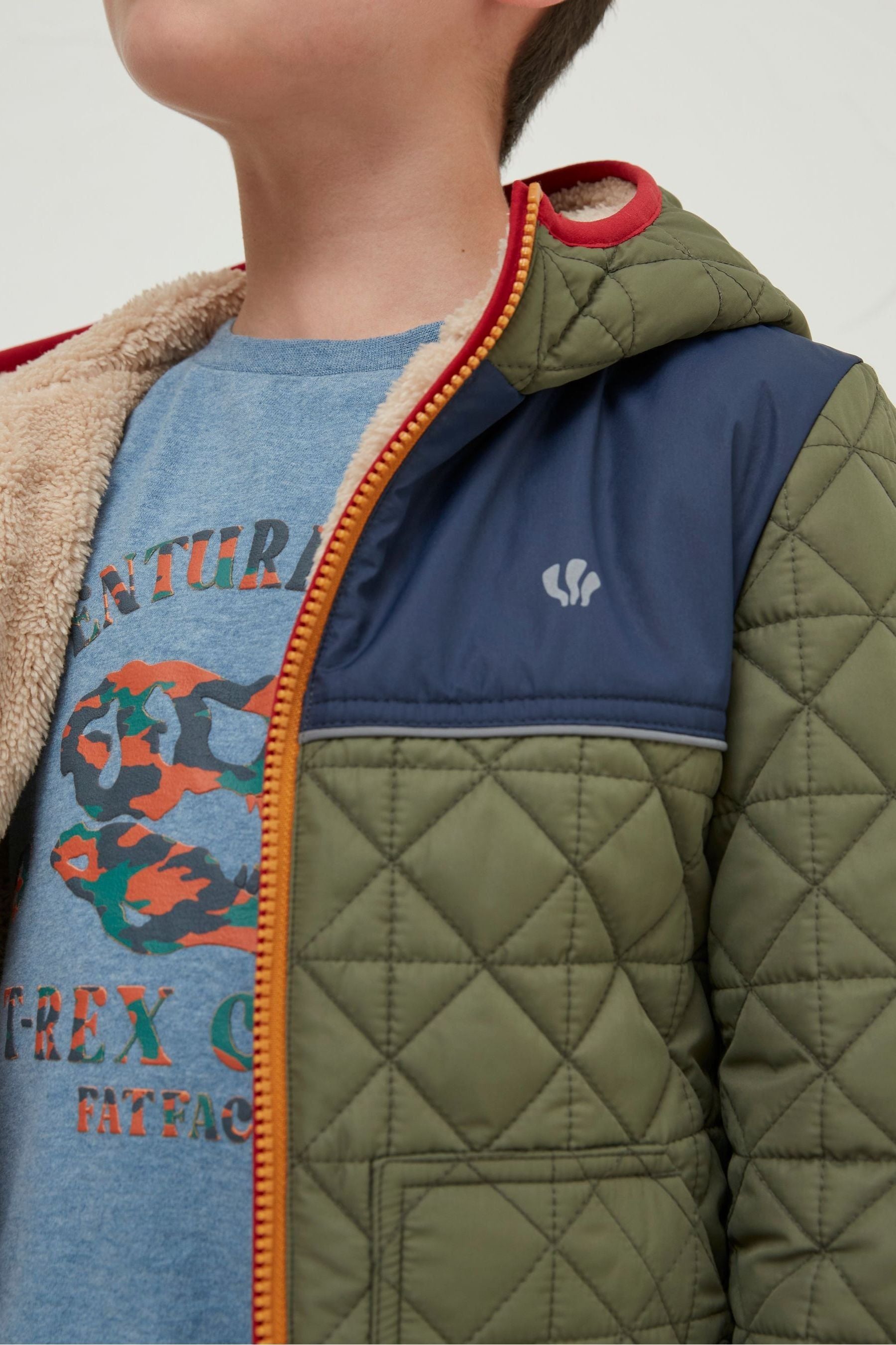 FatFace Green Reversible Quilted Jacket