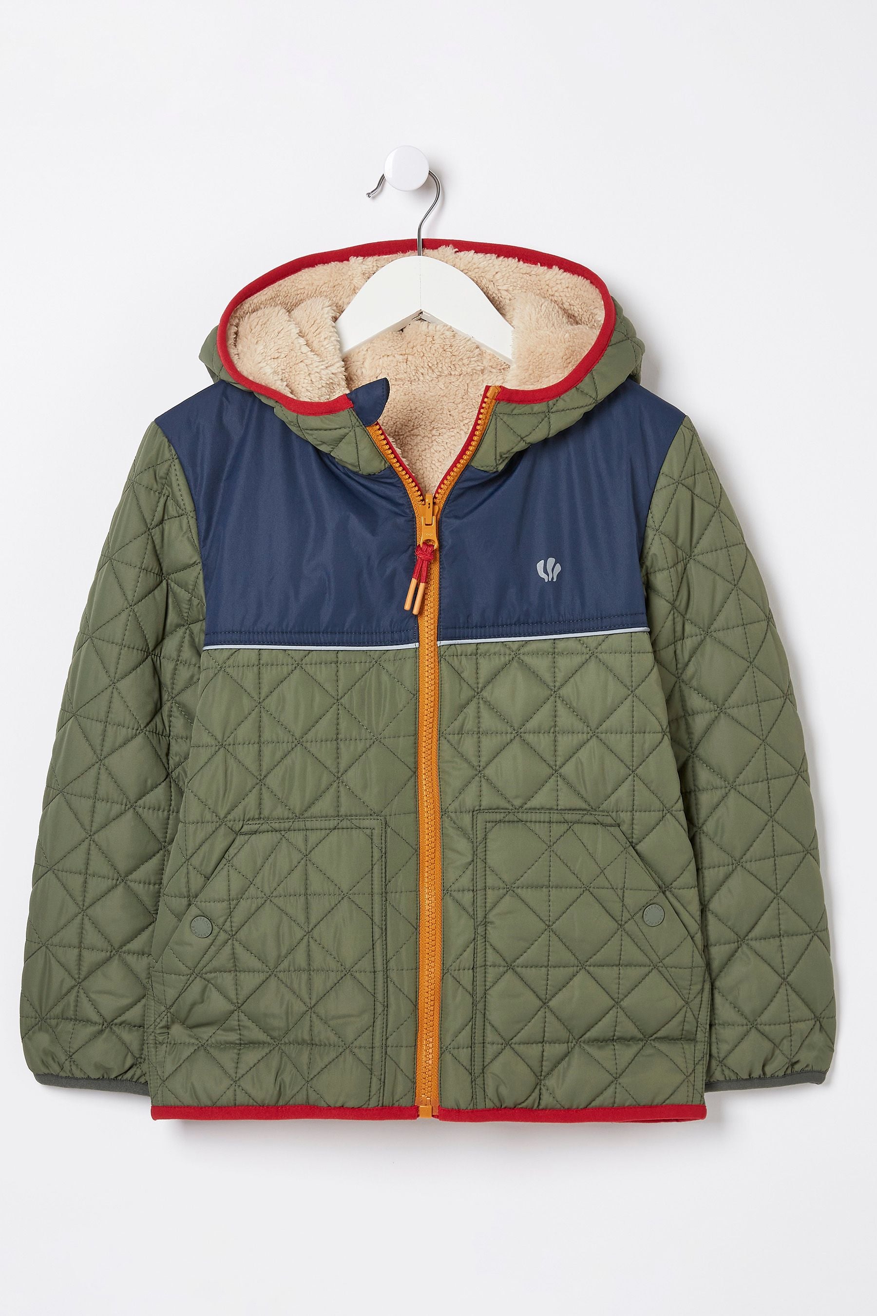 FatFace Green Reversible Quilted Jacket