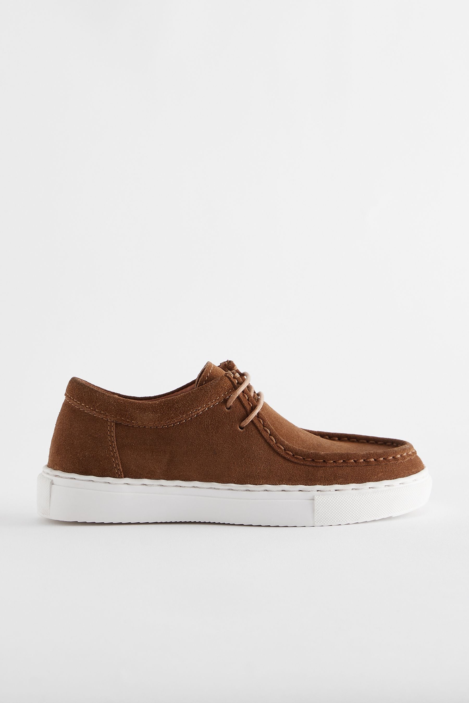 Tan Brown Contrast Sole Lace Up Shoes