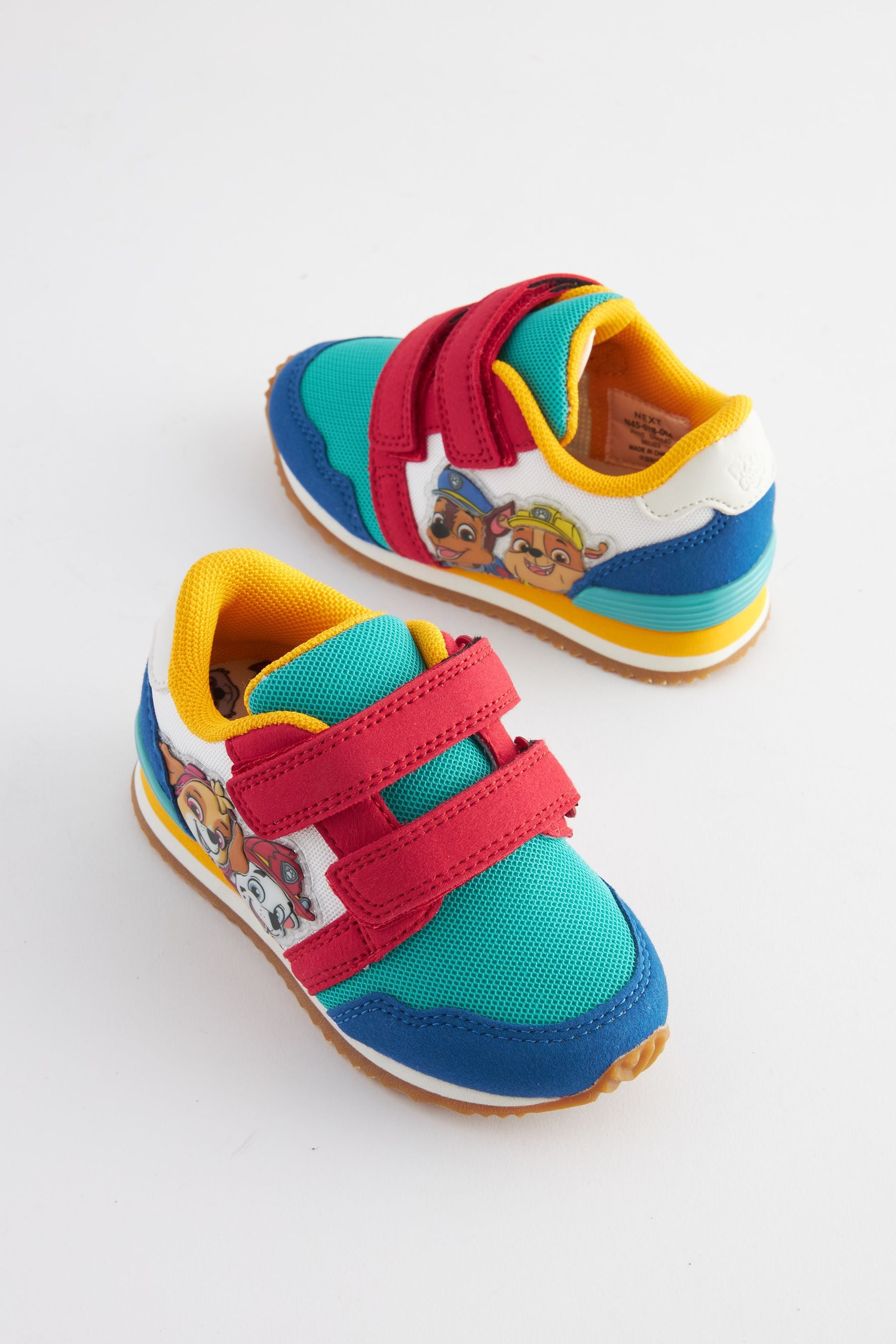 Paw Patrol Blue Colourblock Wide Fit (G) Double Strap Trainers