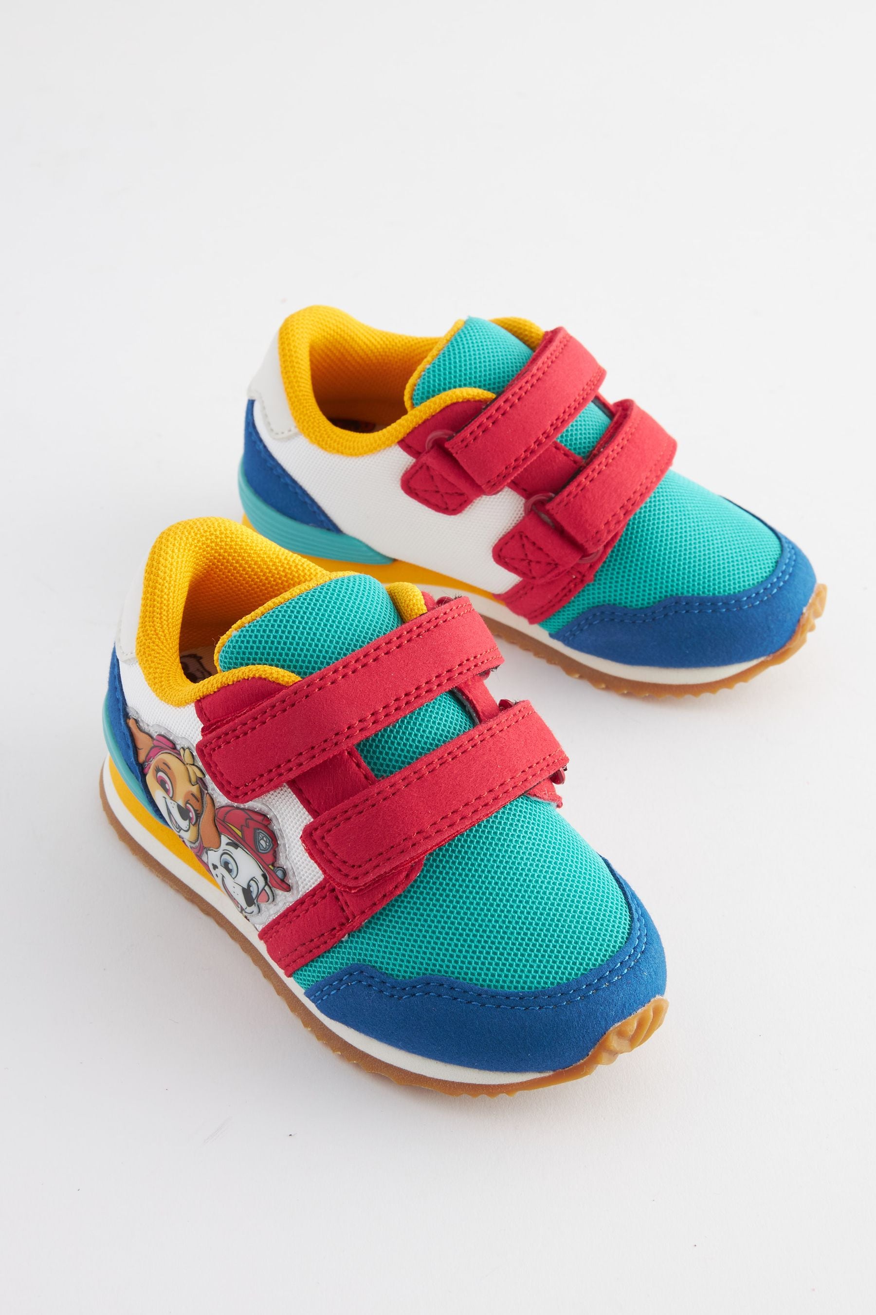 Paw Patrol Blue Colourblock Wide Fit (G) Double Strap Trainers