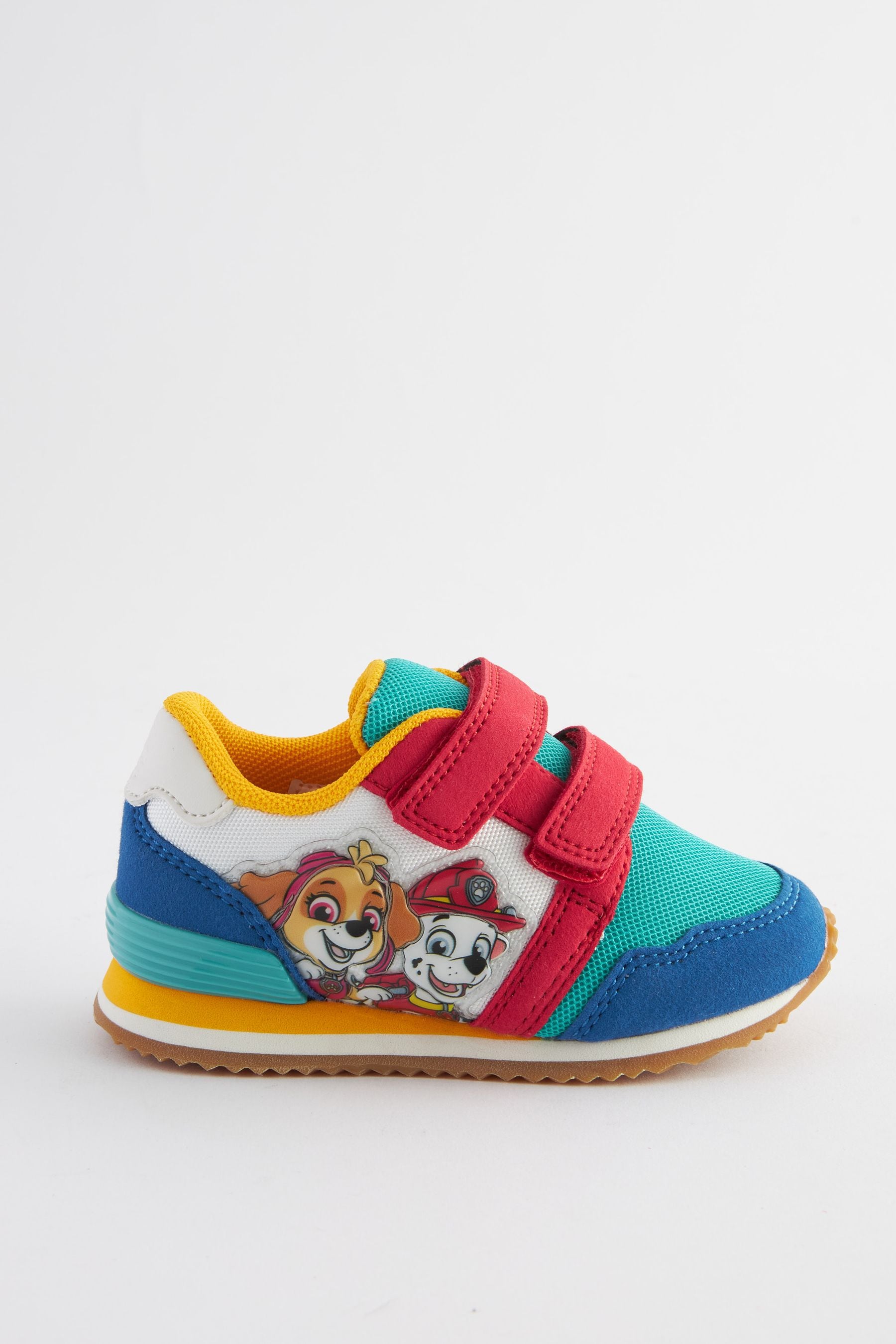 Paw Patrol Blue Colourblock Wide Fit (G) Double Strap Trainers