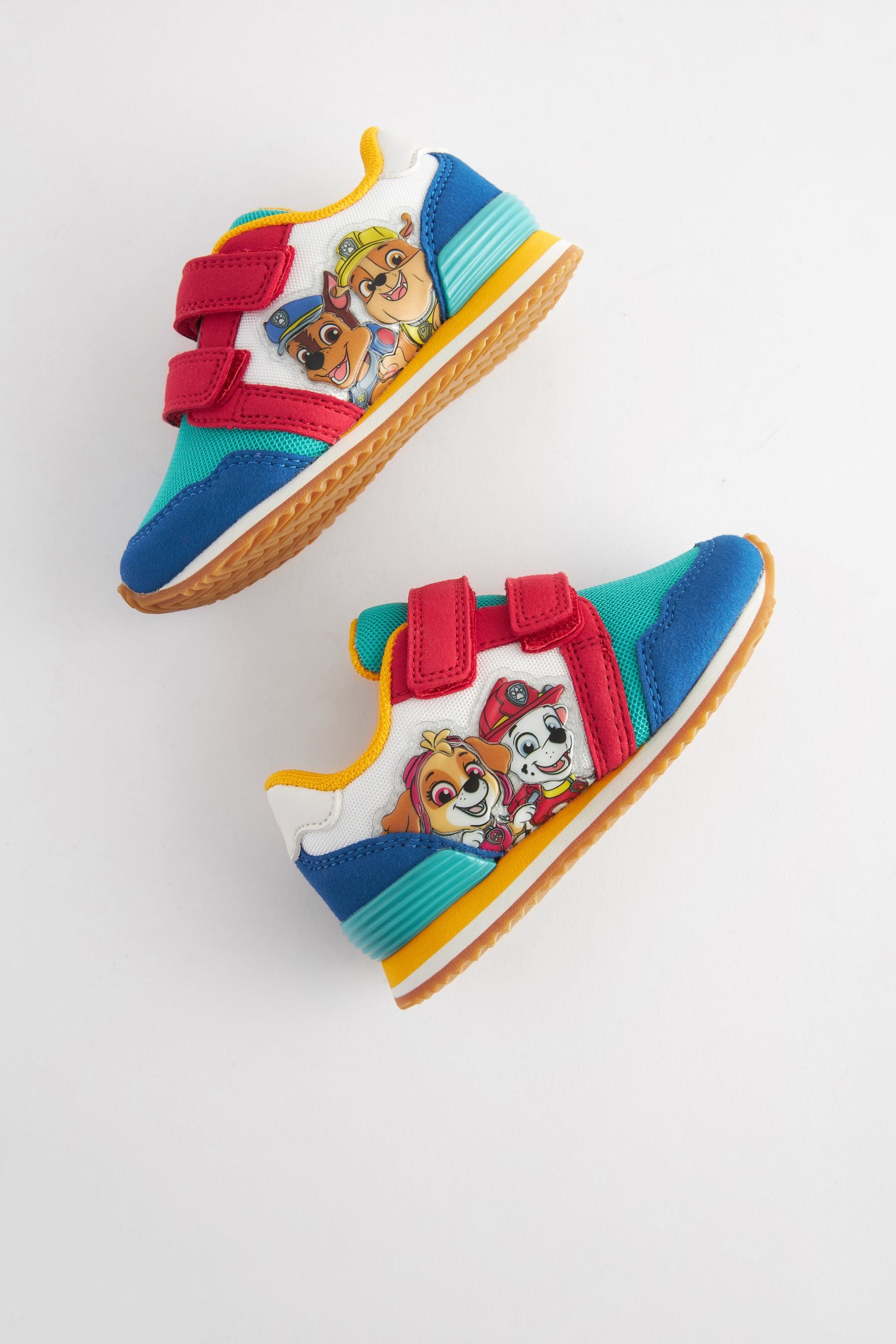 Paw Patrol Blue Colourblock Standard Fit (F) Double Strap Trainers