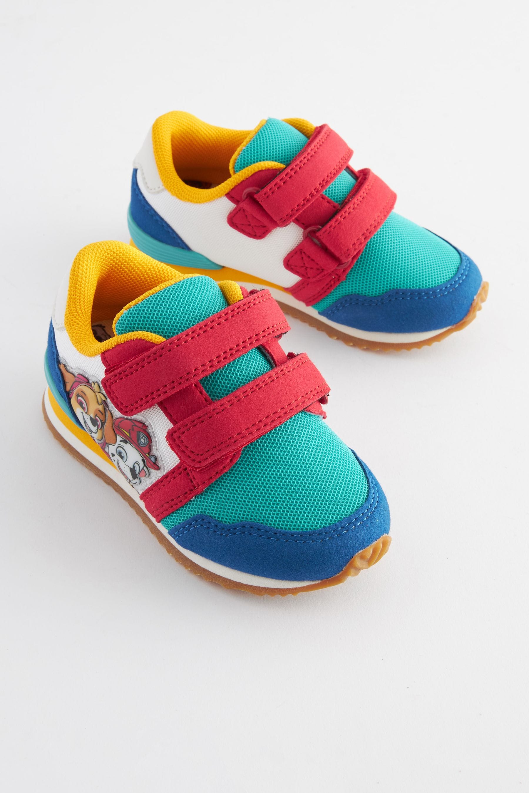 Paw Patrol Blue Colourblock Standard Fit (F) Double Strap Trainers