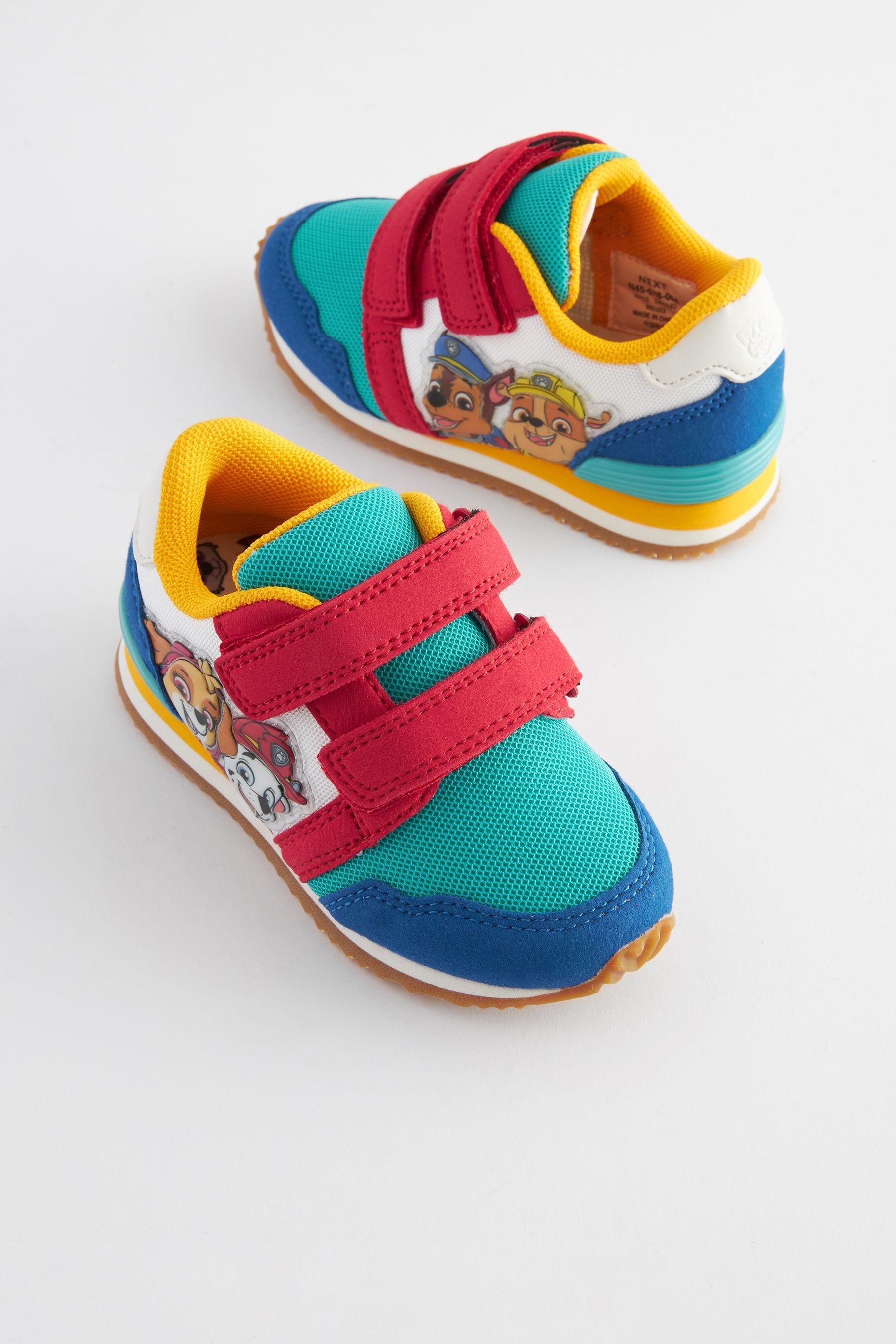 Paw Patrol Blue Colourblock Standard Fit (F) Double Strap Trainers