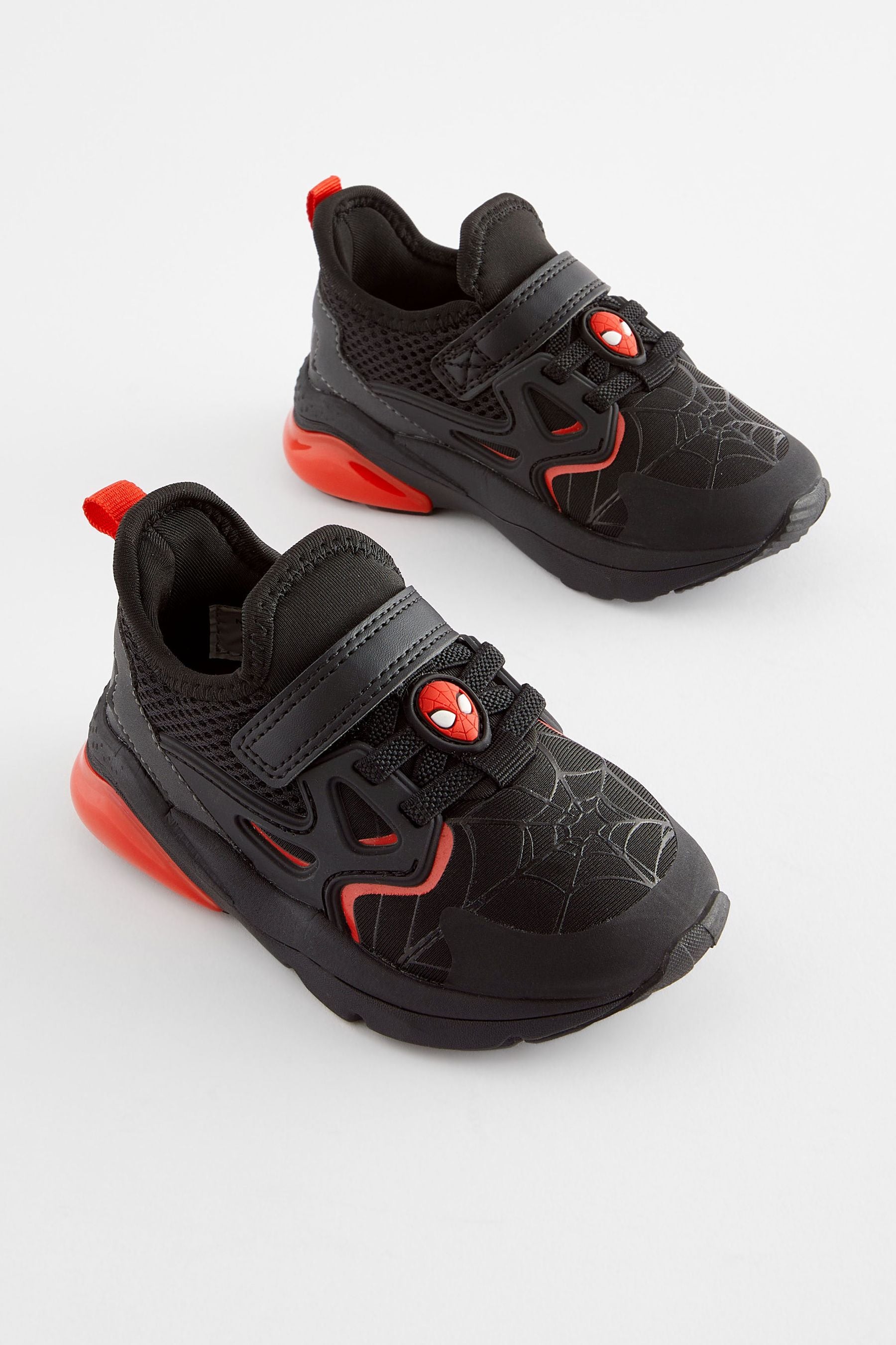 Black Spiderman Black Touch Fastening Trainers