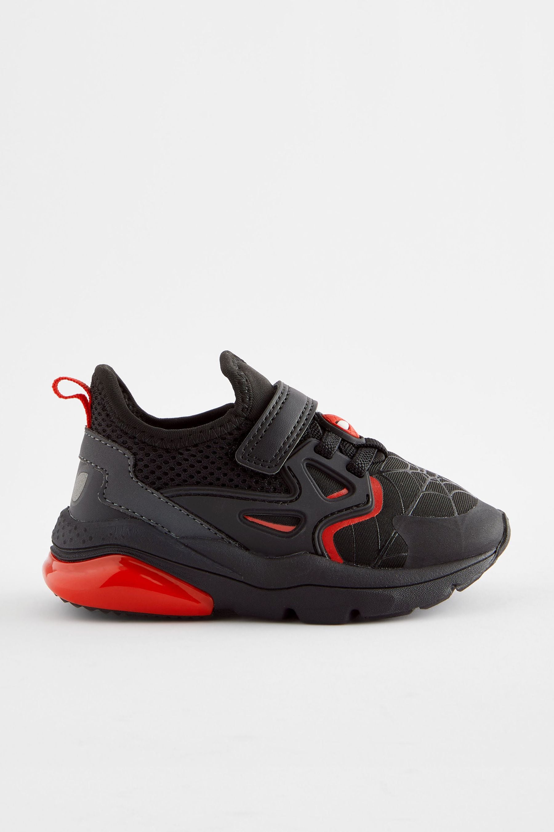 Black Spiderman Black Touch Fastening Trainers