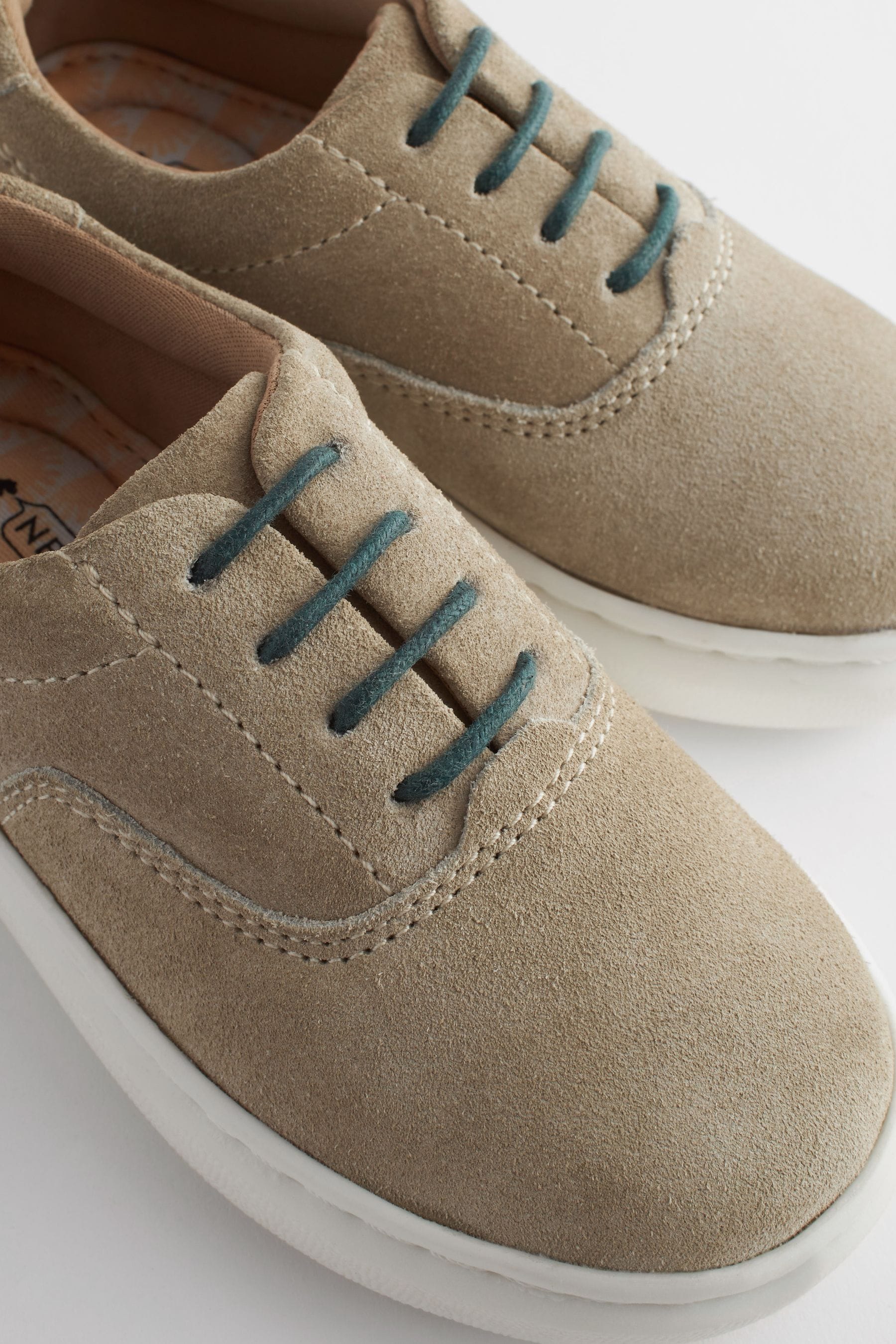 Neutral Stone Smart Leather Lace-Up Shoes