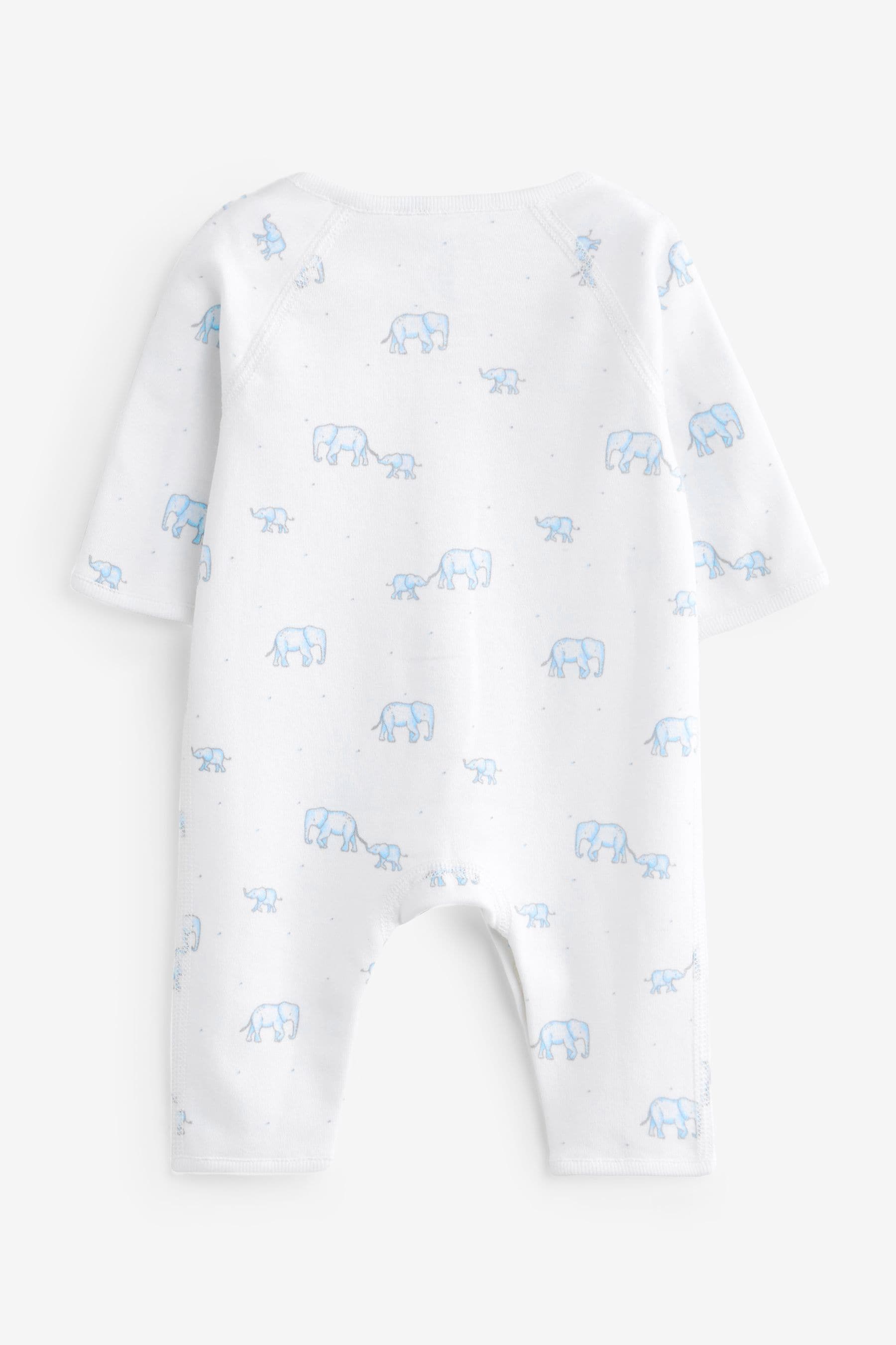 Blue Premature Baby 100% Cotton Sleepsuits 3 Pack (0-0mths)