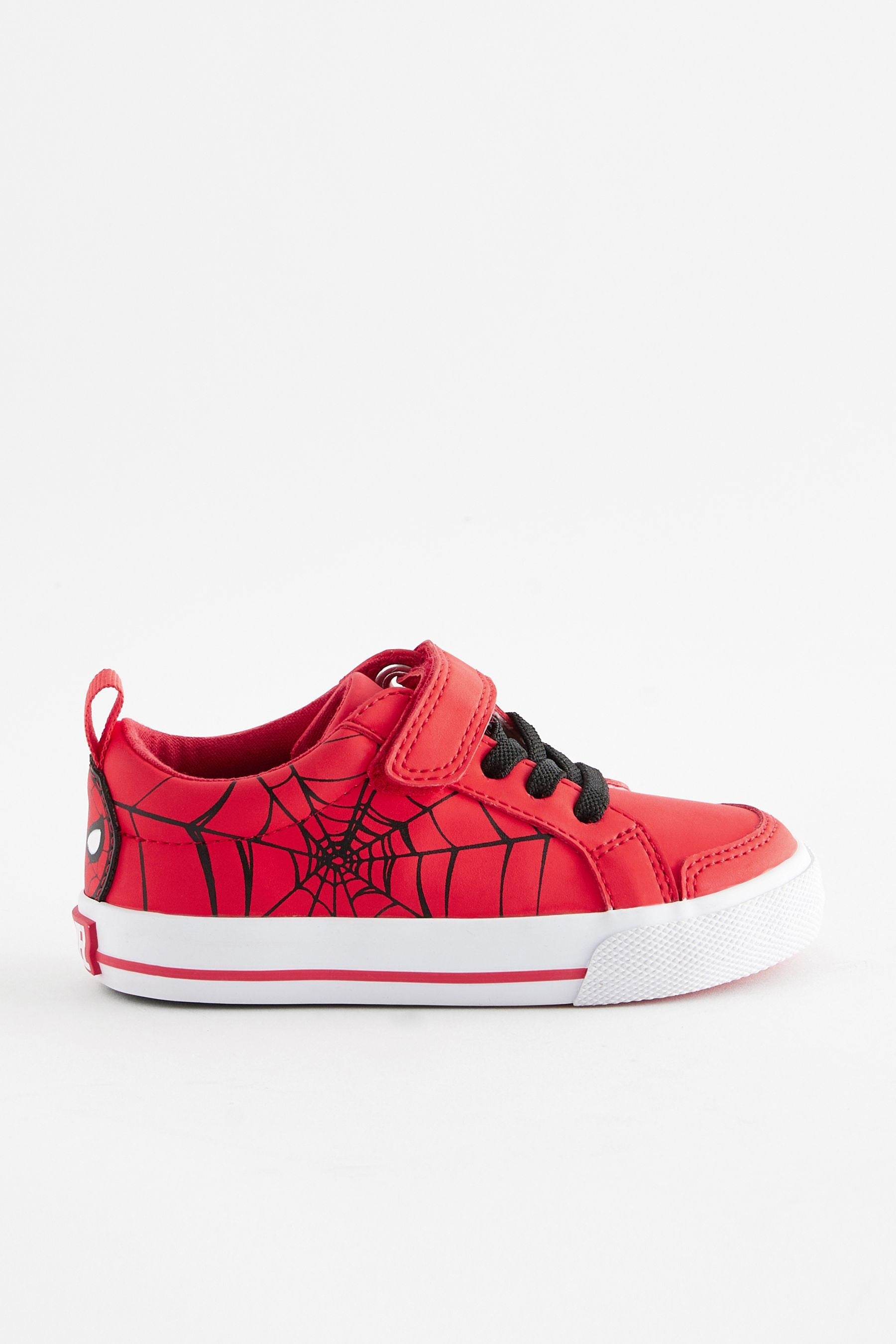 Red Standard Fit (F) Spiderman Touch Fastening Elastic Lace Trainers