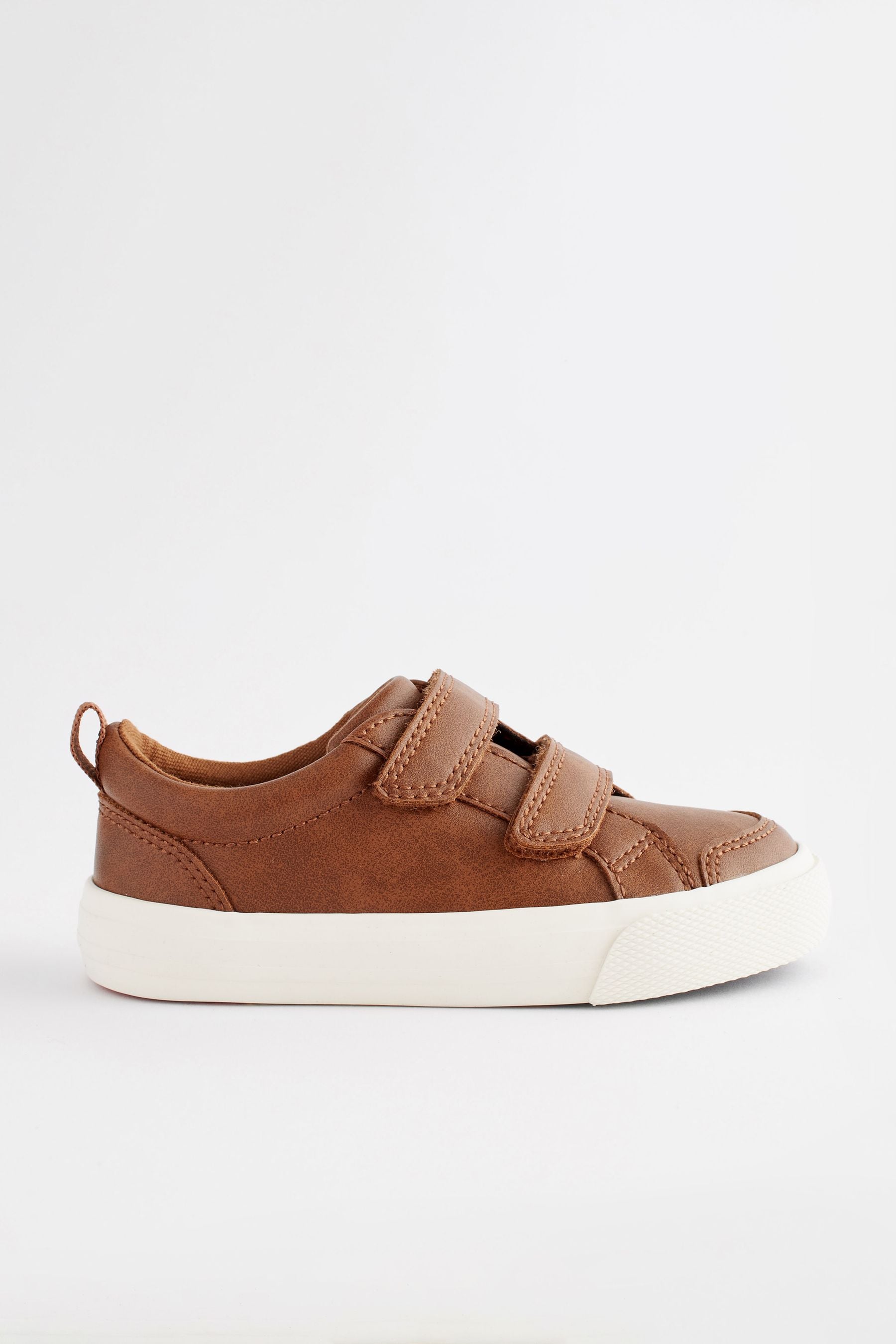 Tan Brown Two Strap Touch Fastening Trainers