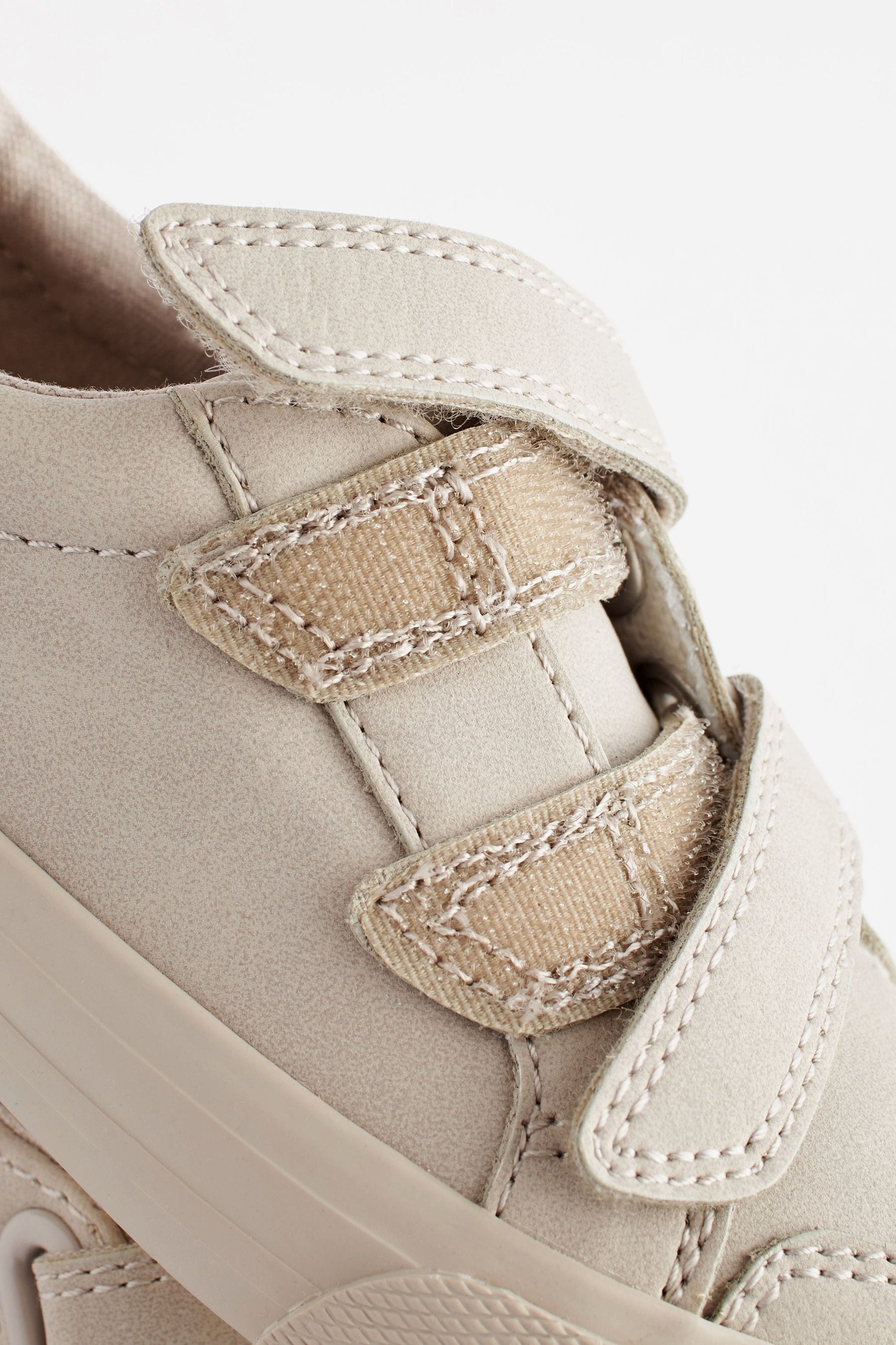 Stone Cream Two Strap Touch Fastening Trainers