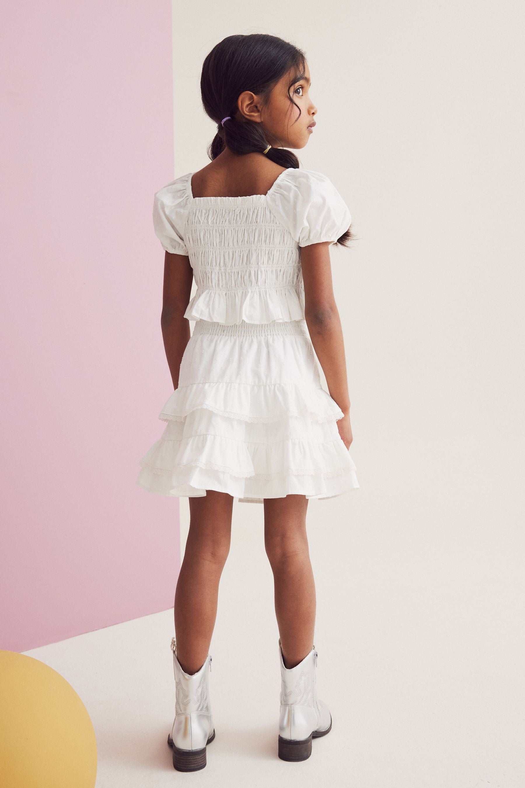 White Ruffle Co-ord Set (3-16yrs)