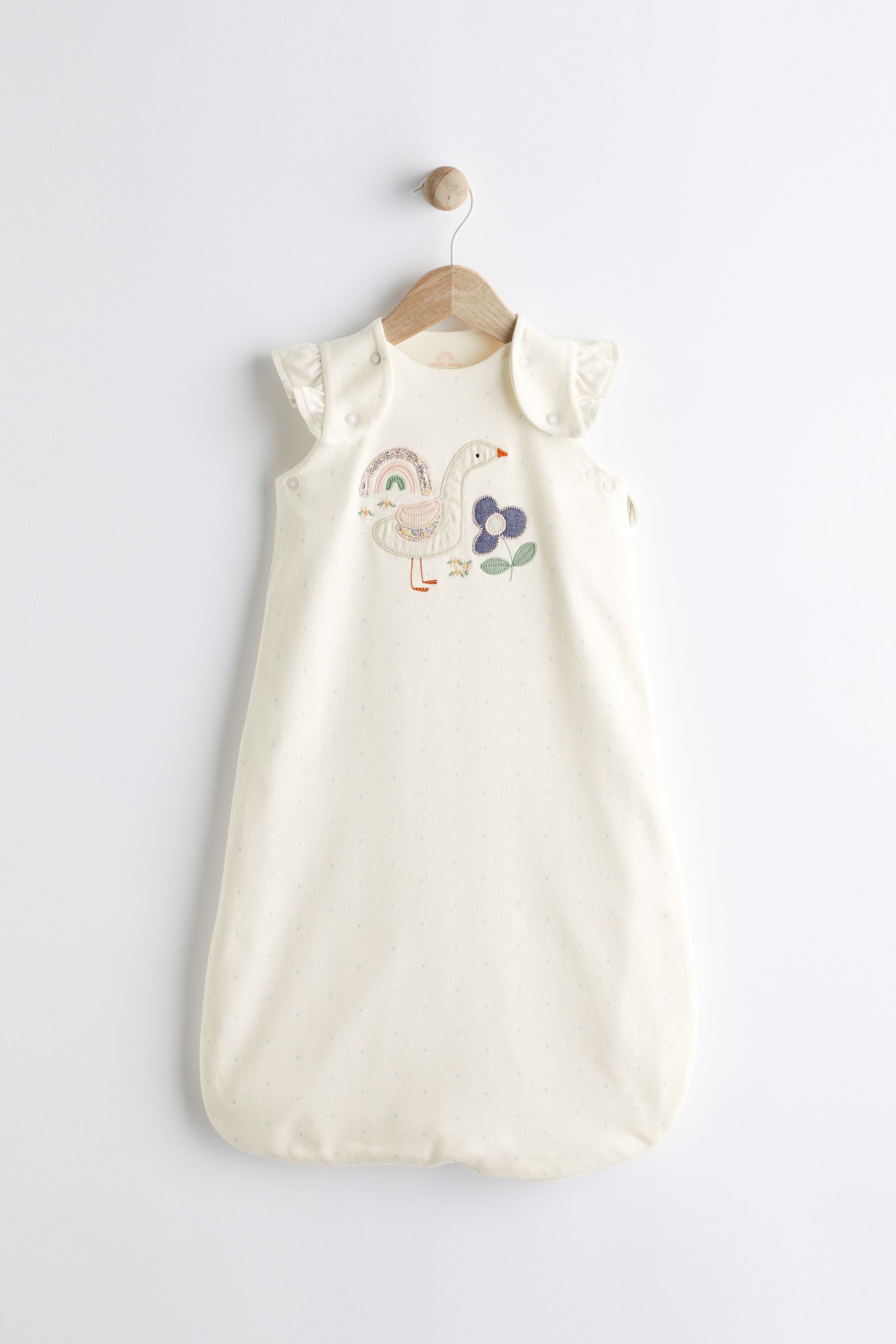 White Duck Applique 1 Tog  Baby 100% Cotton Sleep Bag