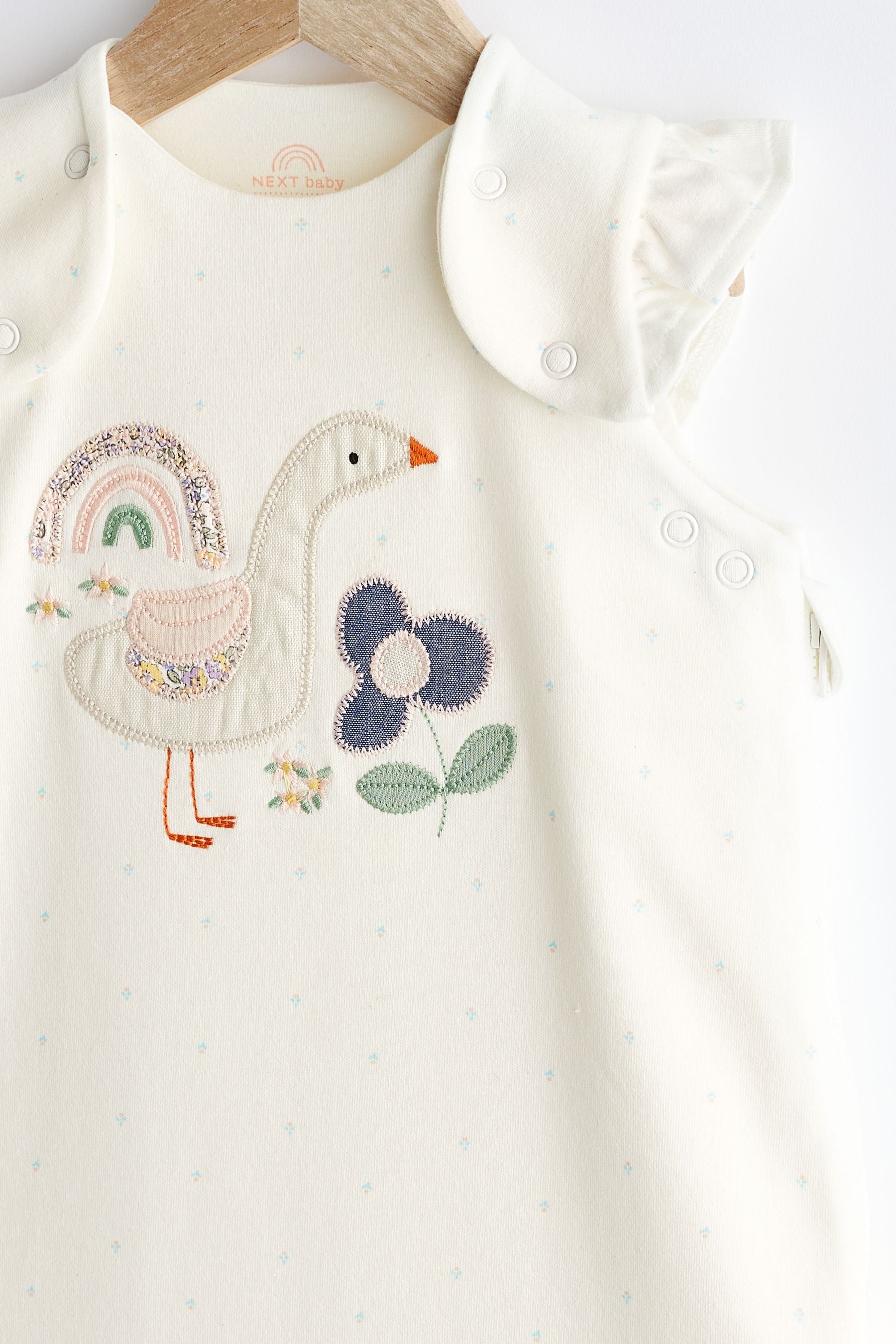 White Duck Applique 1 Tog  Baby 100% Cotton Sleep Bag