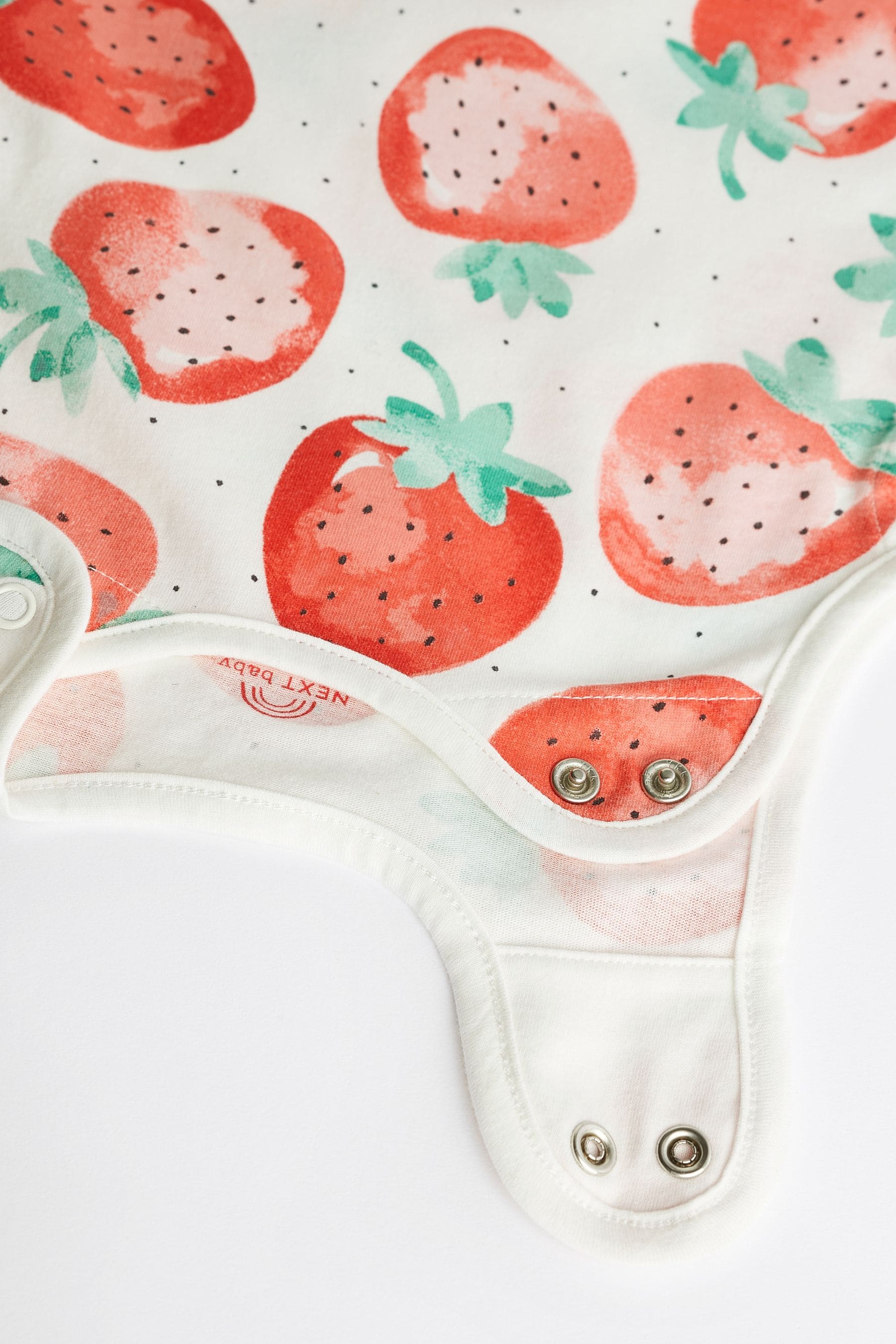 White/Strawberry 0.5 Tog Baby 100% Cotton Sleep Bag