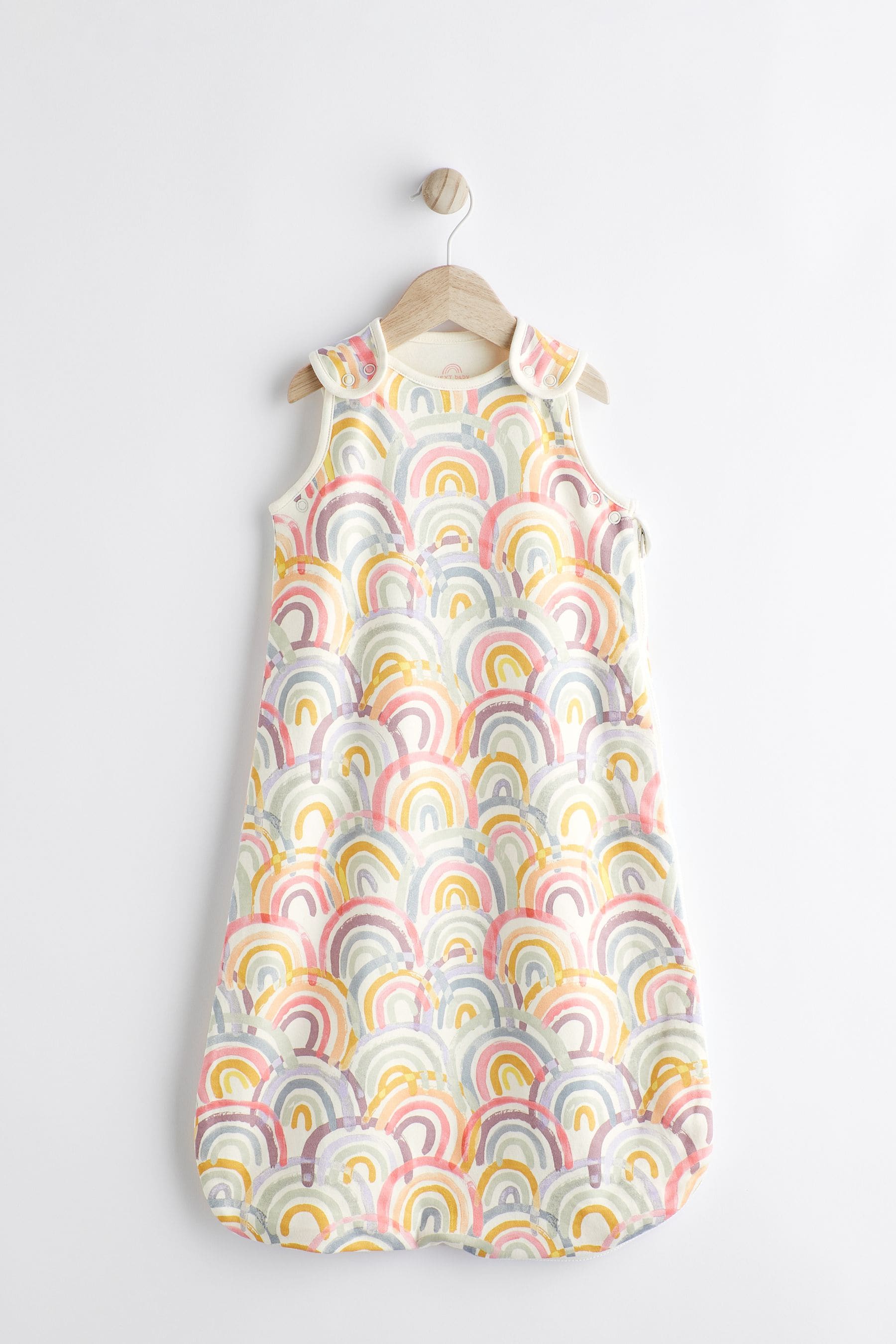 White Rainbow Print 1 Tog  Baby 100% Cotton Sleep Bag