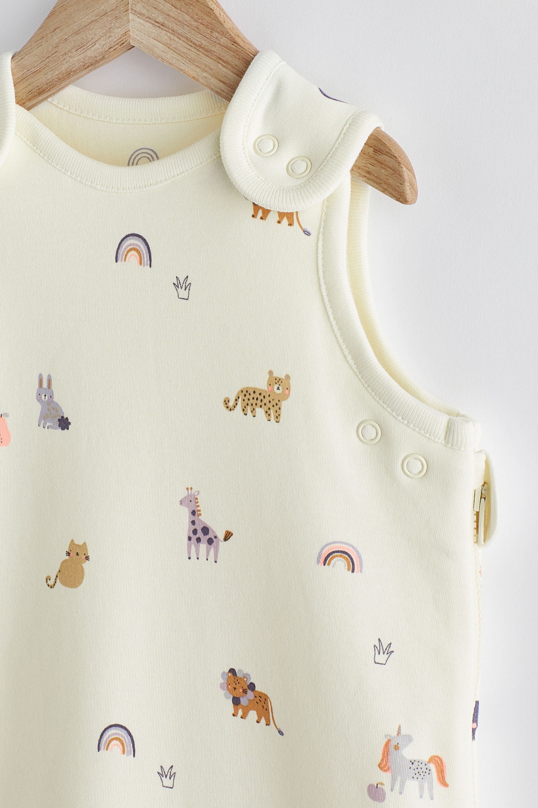 Beige Mini Unicorn 1 Tog  Baby 100% Cotton Sleep Bag