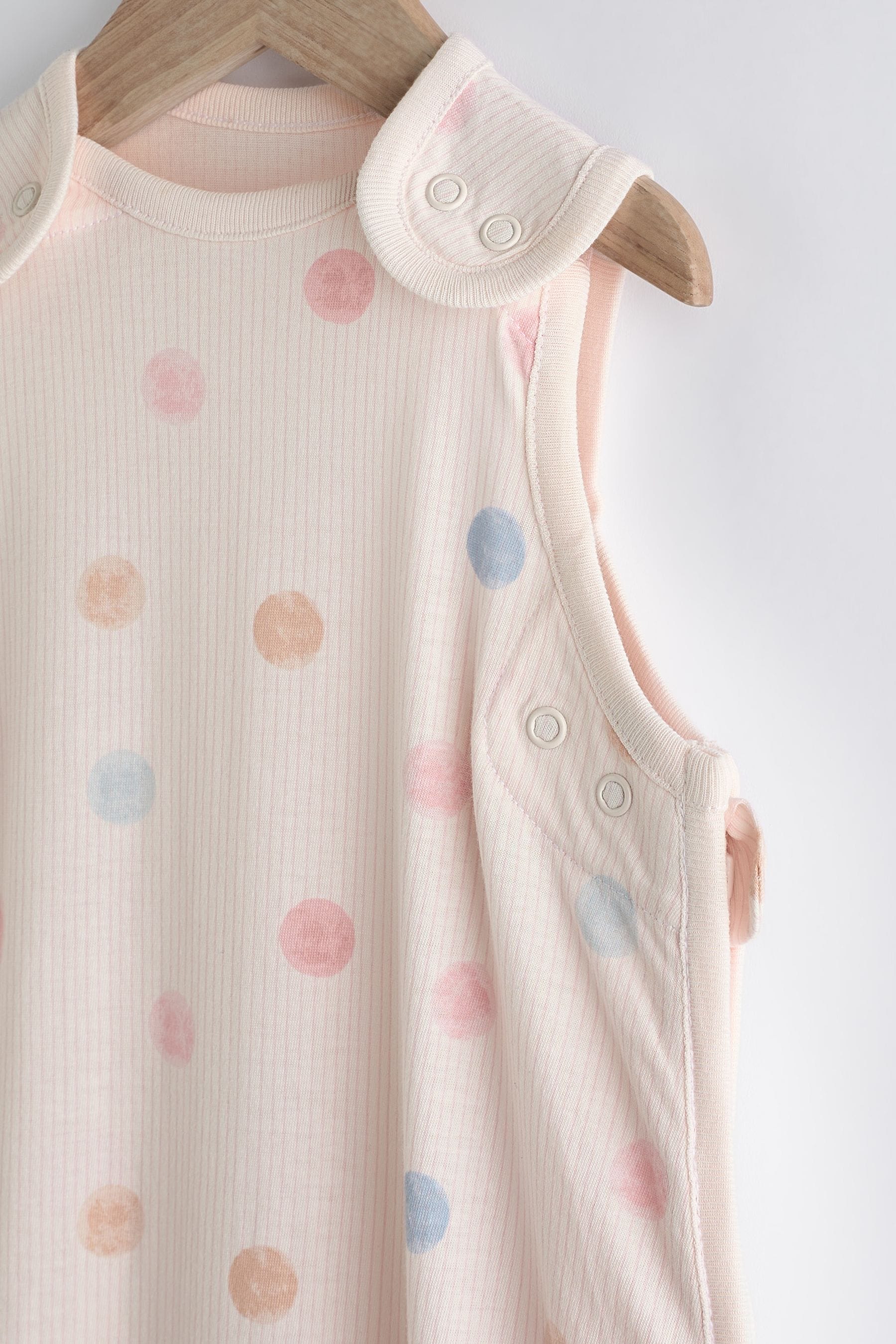 Beige Pink Multi Spot 0.5 Tog Baby 100% Cotton Sleep Bag