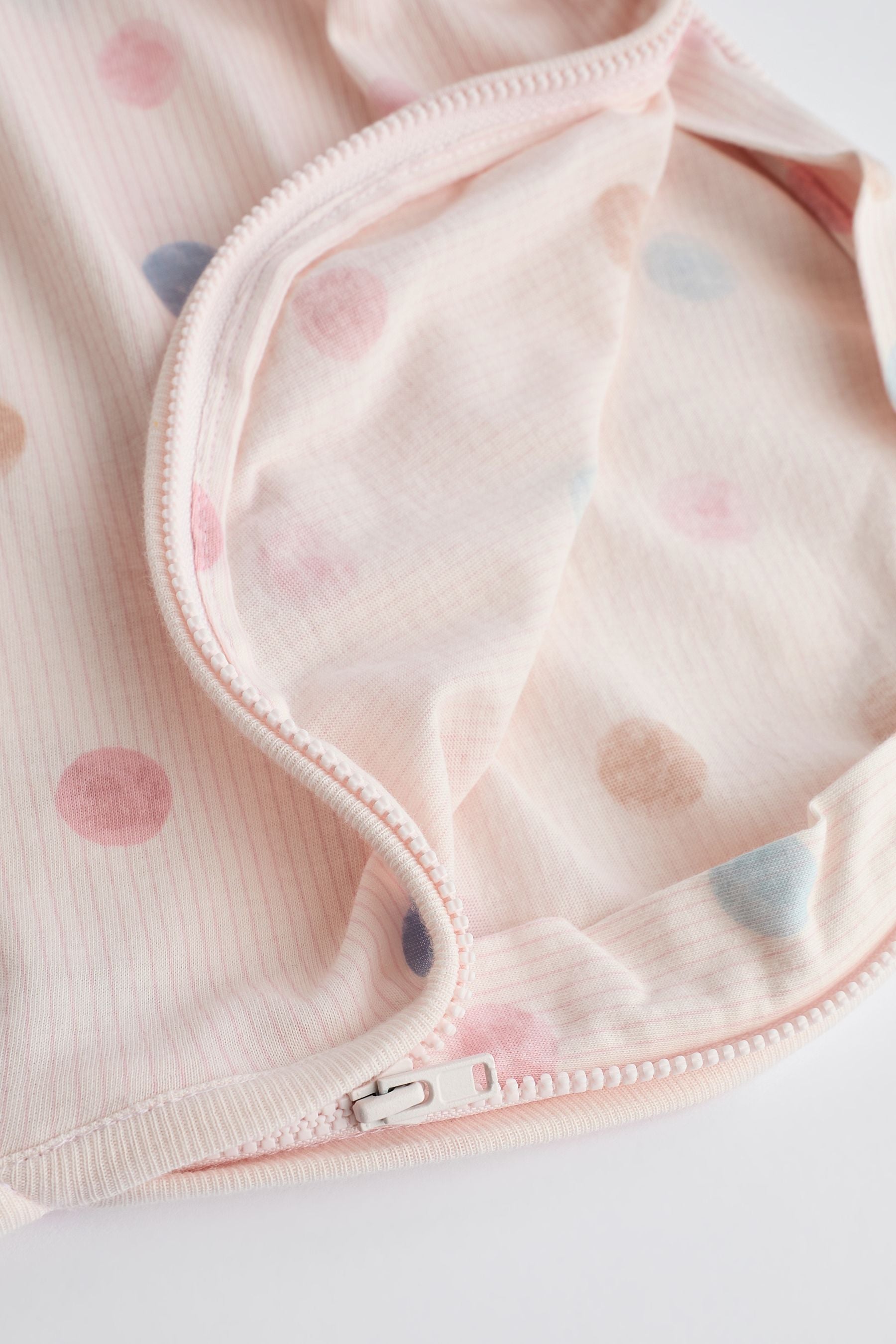 Beige Pink Multi Spot 0.5 Tog Baby 100% Cotton Sleep Bag