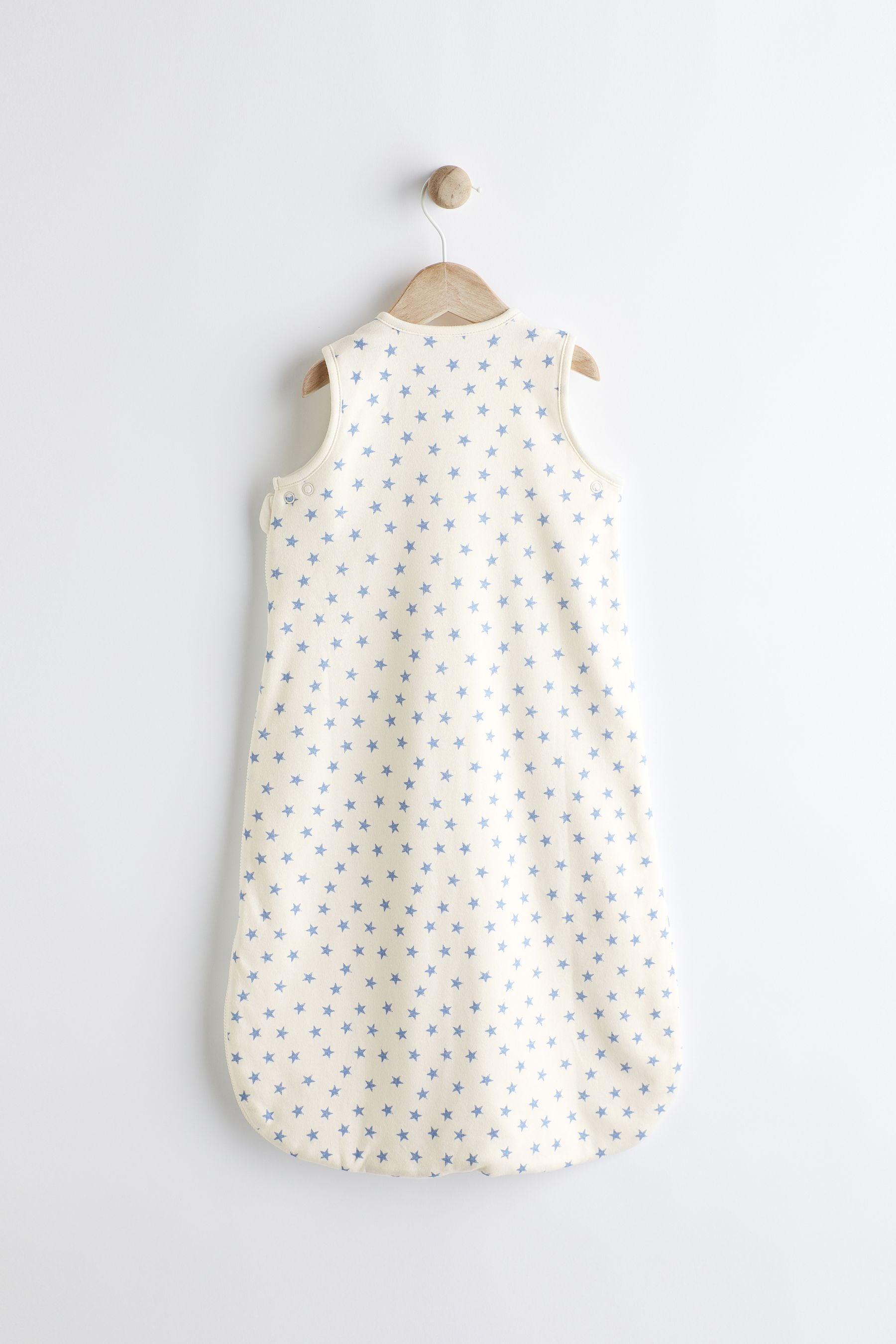 White/Blue 1 Tog  Baby 100% Cotton Sleep Bag