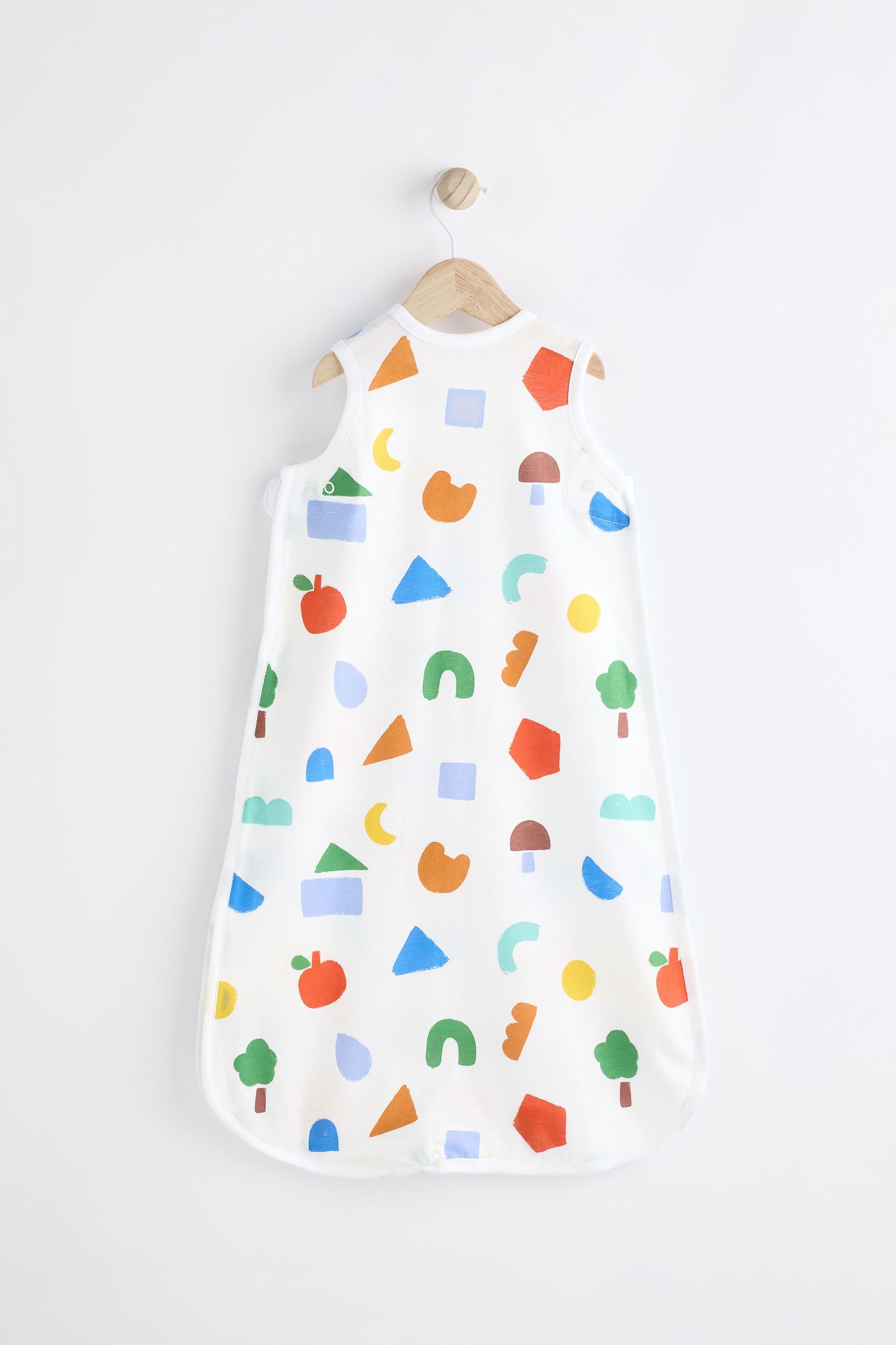 White Quilted Abstract Shape 0.5 Tog Baby 100% Cotton Sleep Bag