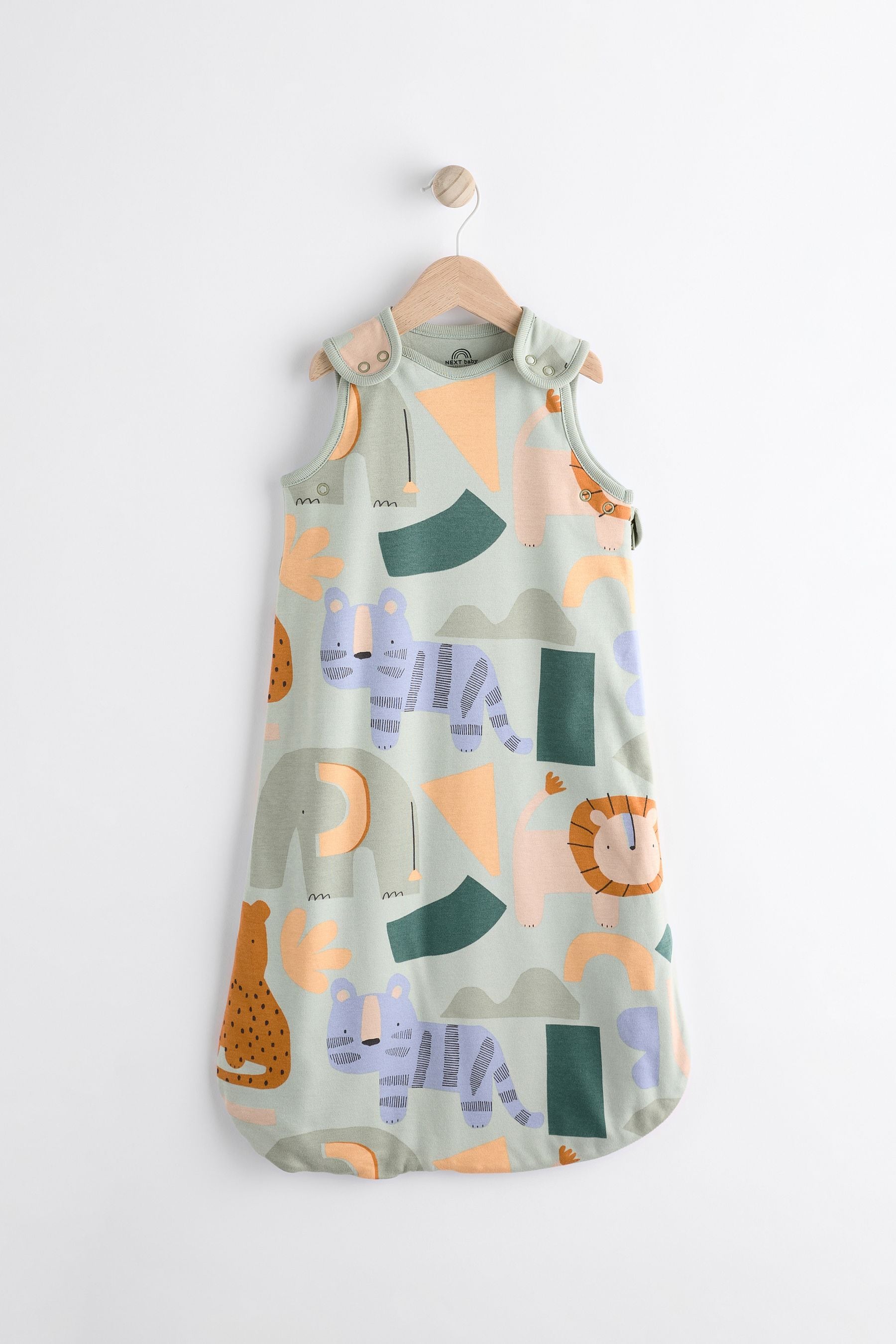 Green Safari 1 Tog  Baby 100% Cotton Sleep Bag