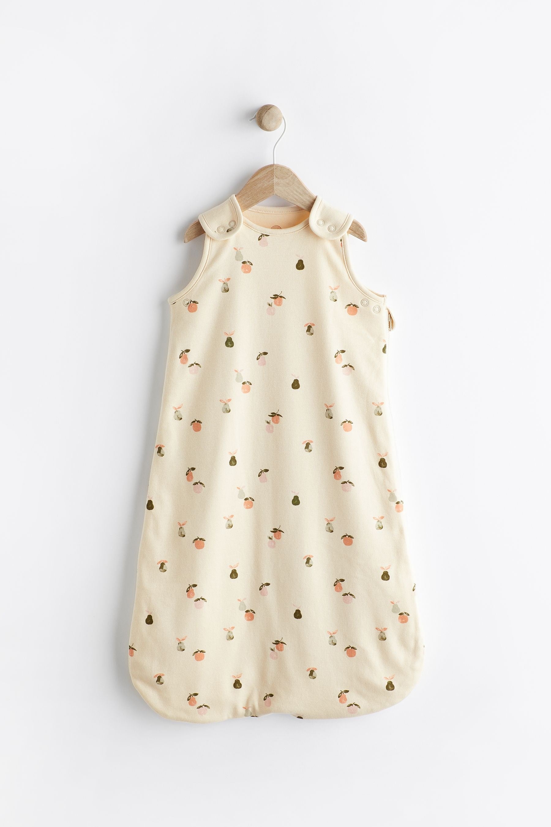 Beige Fruit Print 1 Tog  Baby 100% Cotton Sleep Bag