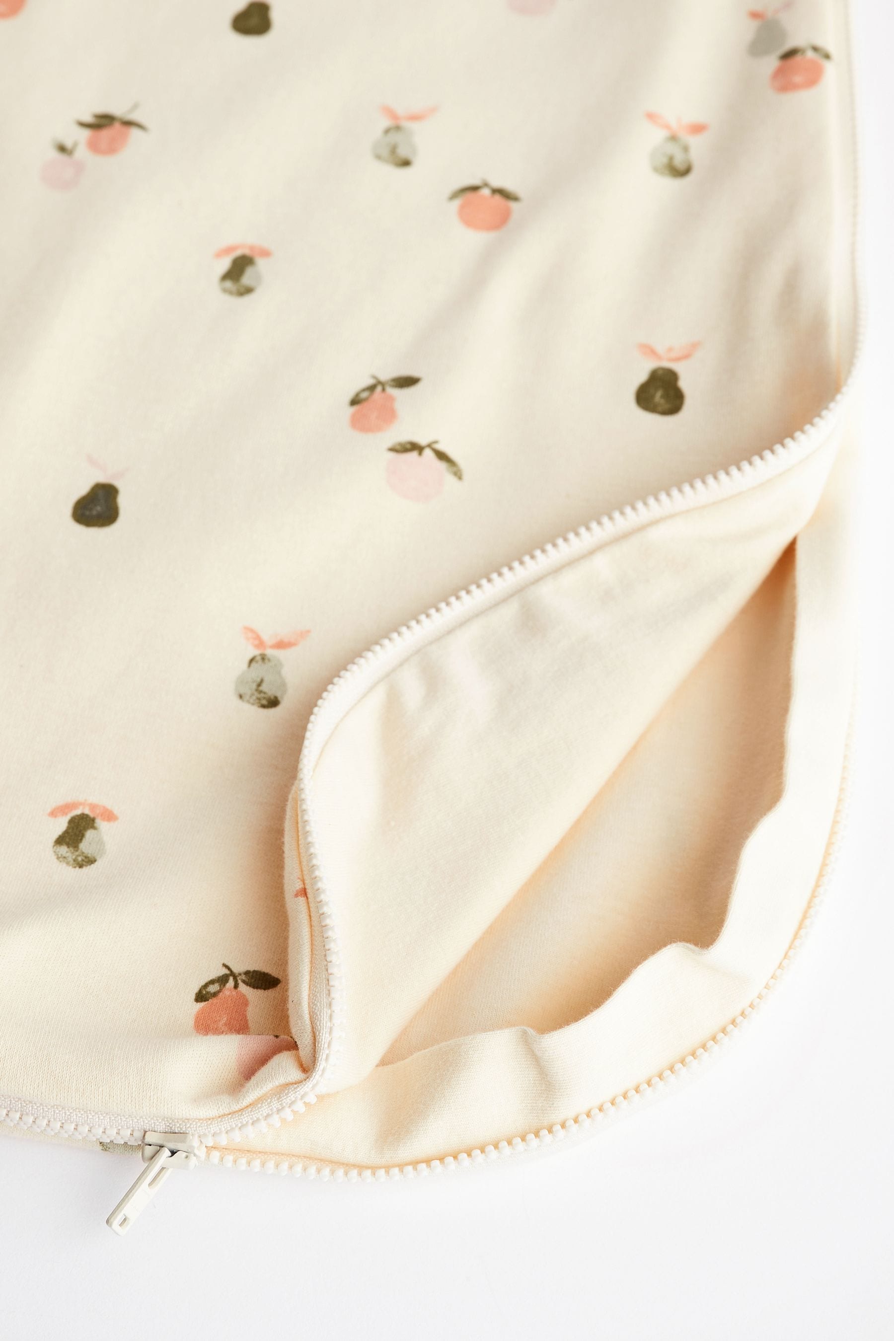 Beige Fruit Print 1 Tog  Baby 100% Cotton Sleep Bag