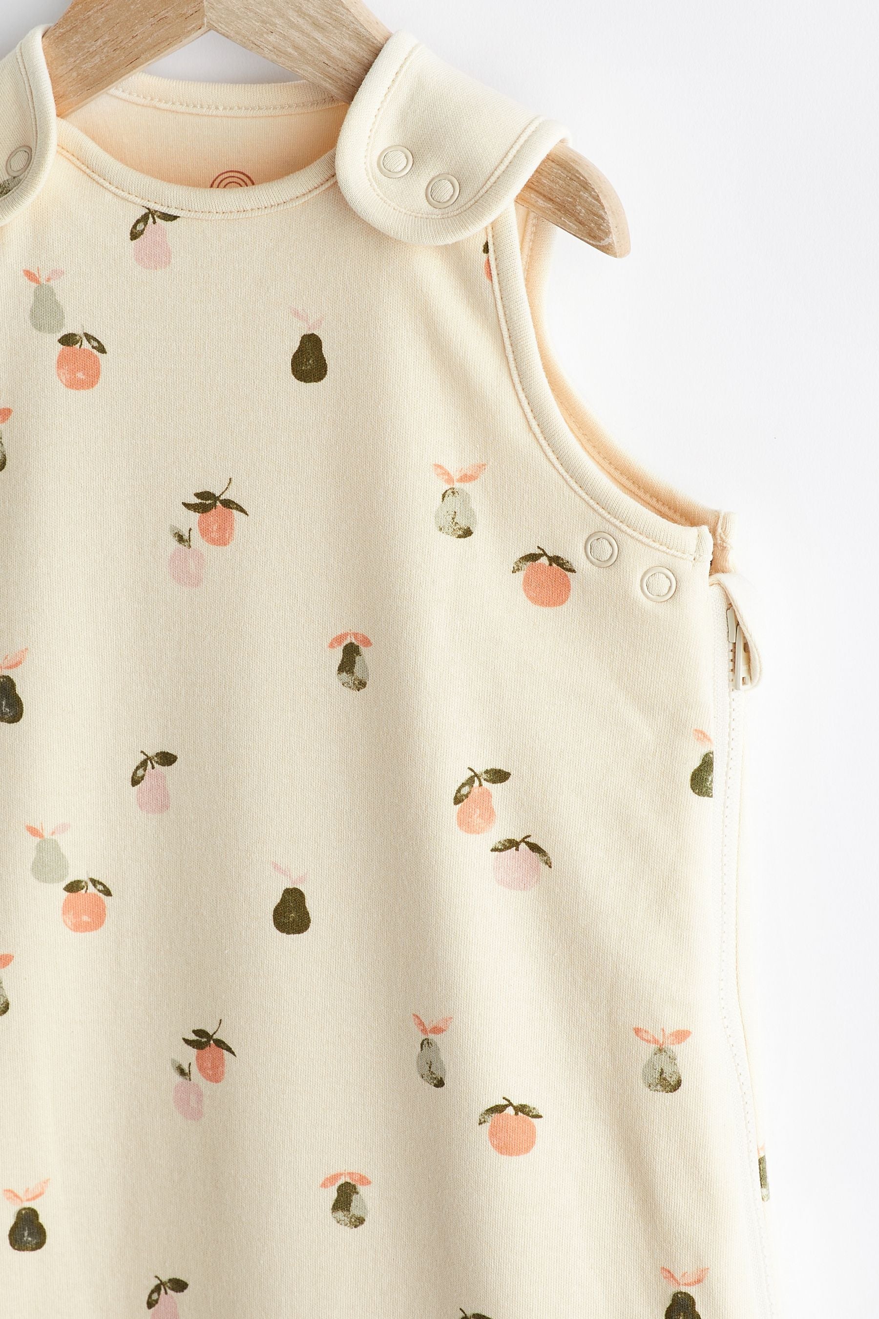 Beige Fruit Print 1 Tog  Baby 100% Cotton Sleep Bag