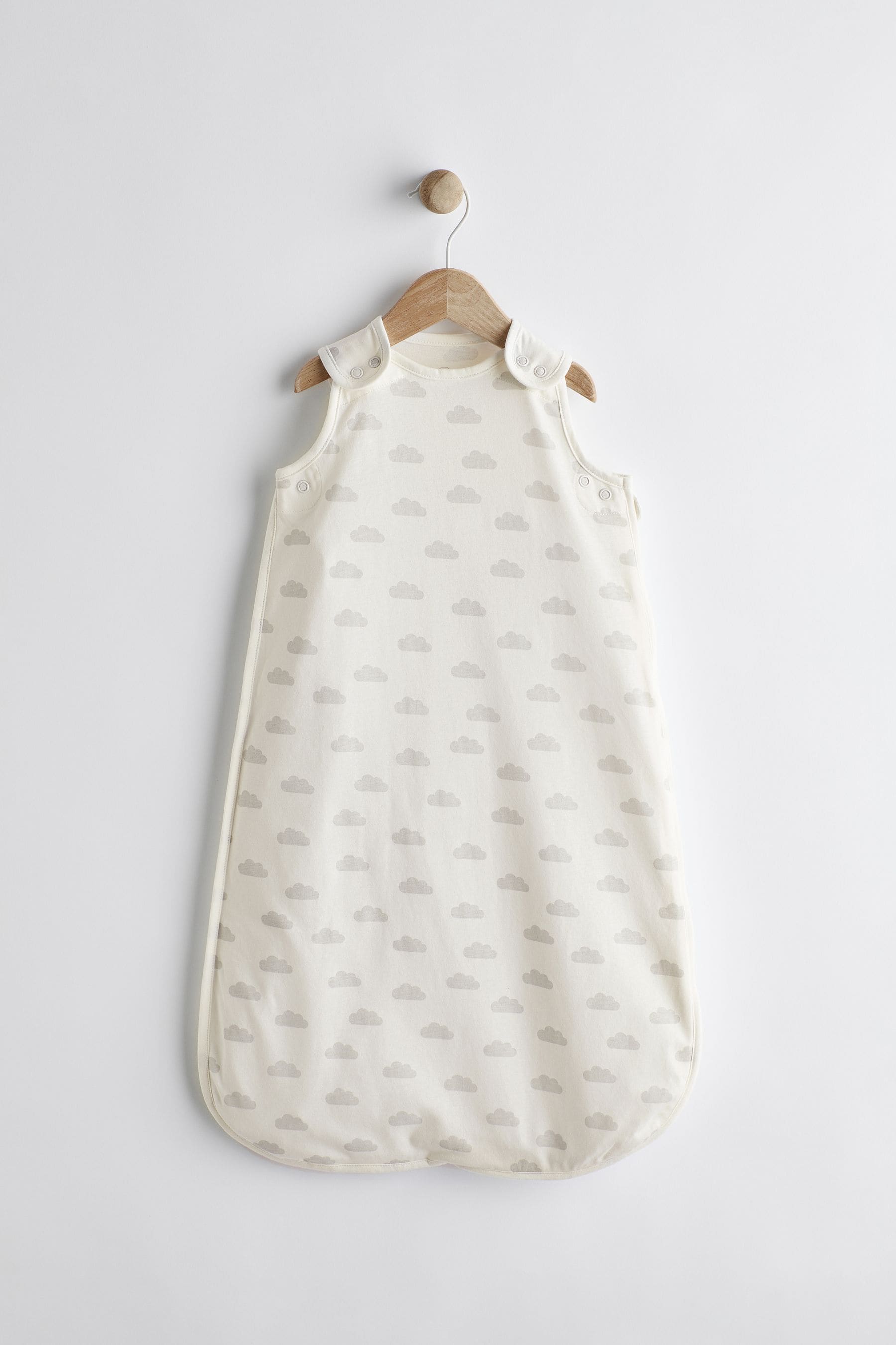 Grey Cloud Print 0.5 Tog Baby 100% Cotton Sleep Bag