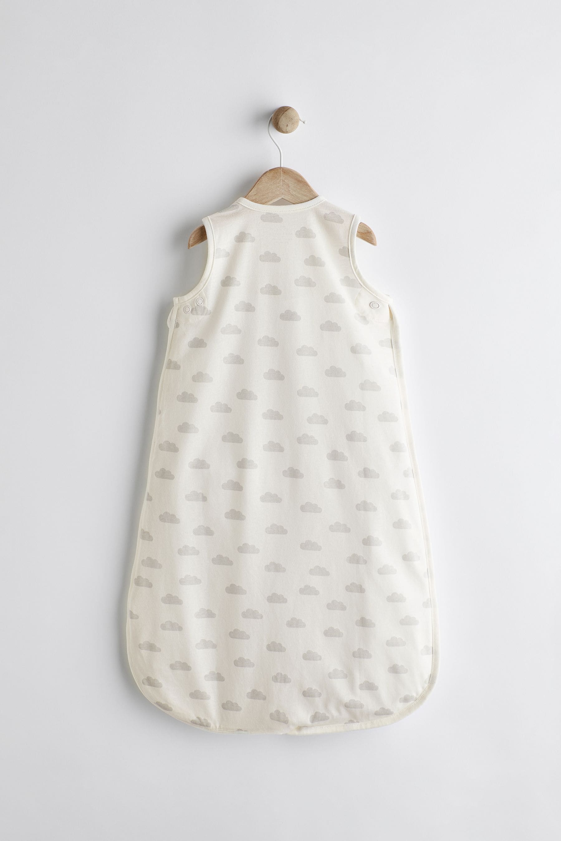 Grey Cloud Print 0.5 Tog Baby 100% Cotton Sleep Bag