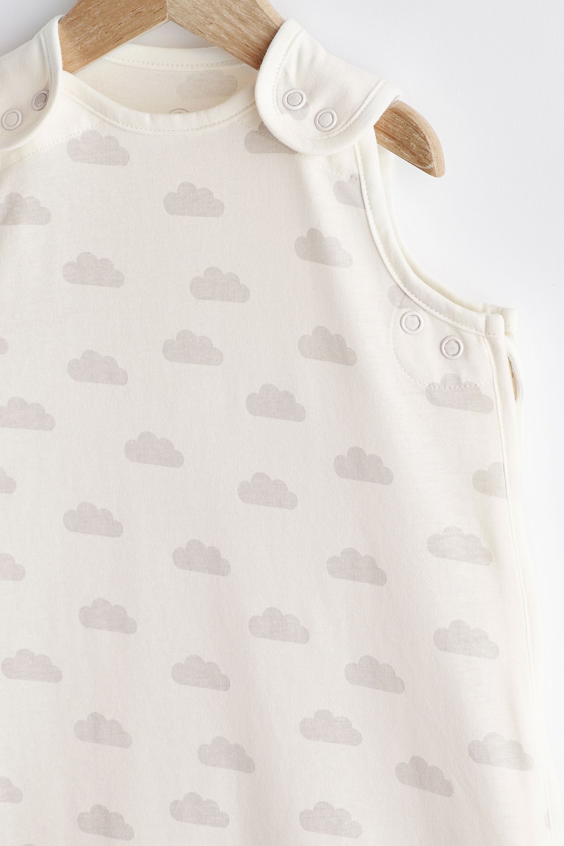 Grey Cloud Print 0.5 Tog Baby 100% Cotton Sleep Bag