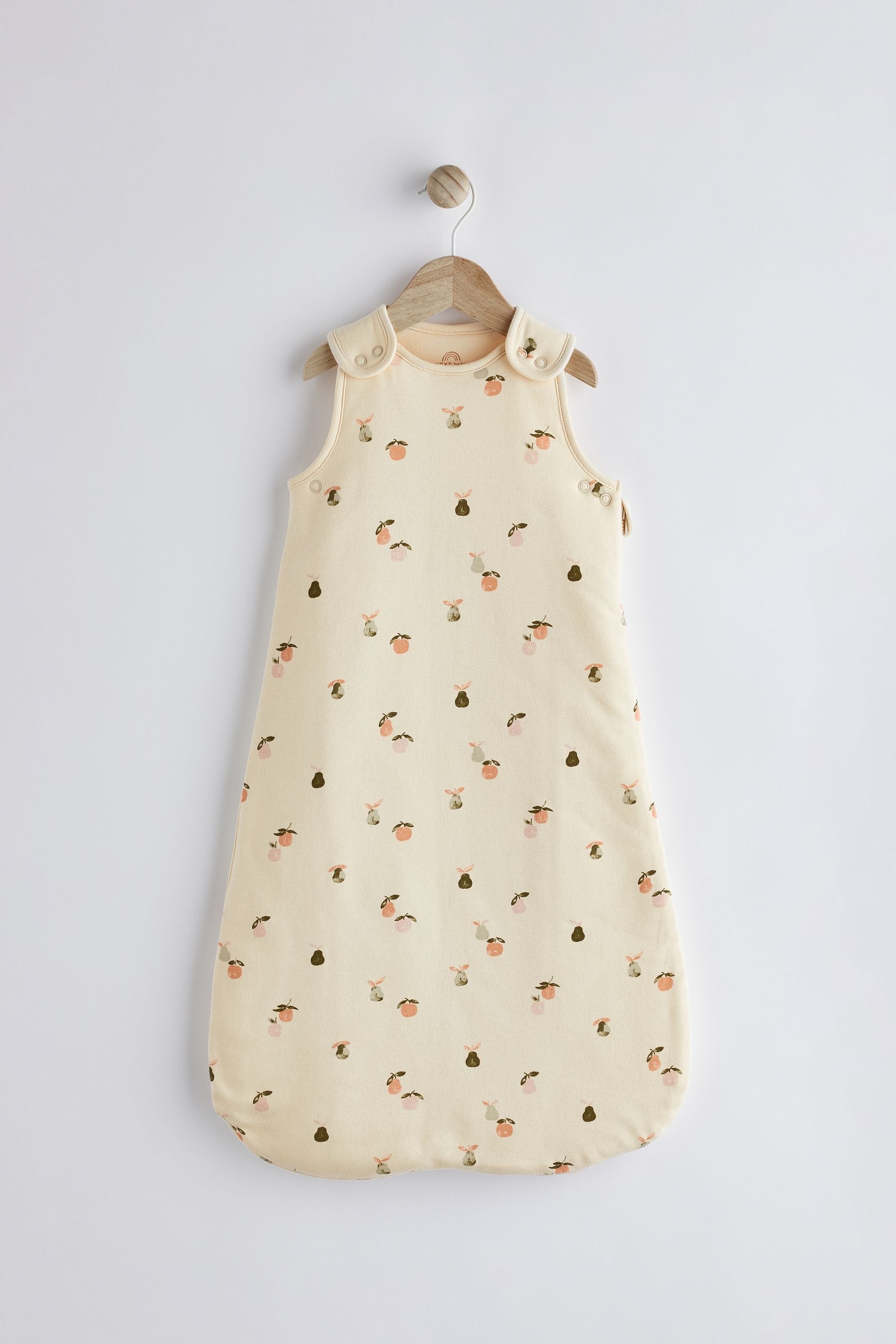 Beige Fruit Print 2.5 Tog Baby 100% Cotton Sleep Bag