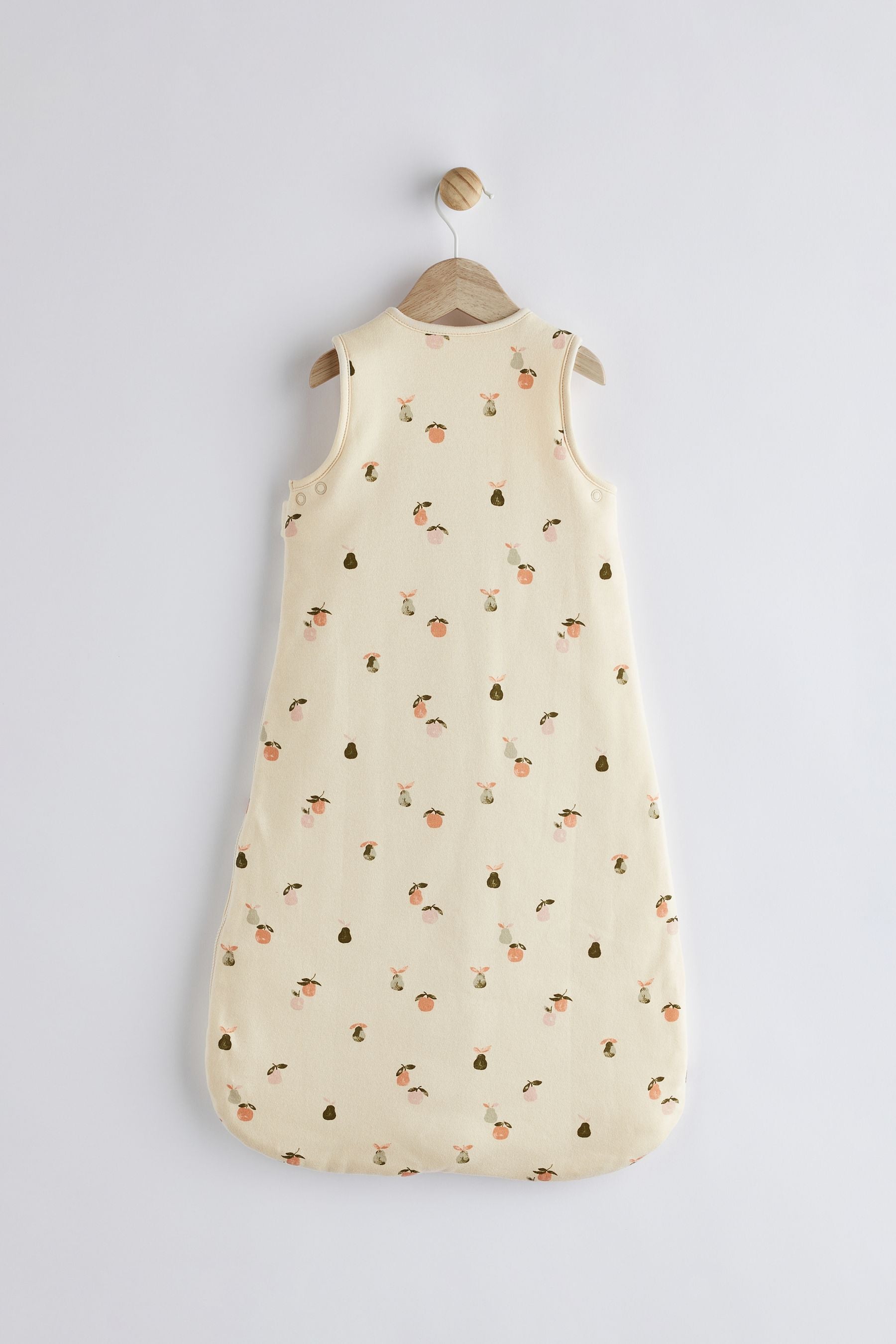 Beige Fruit Print 2.5 Tog Baby 100% Cotton Sleep Bag