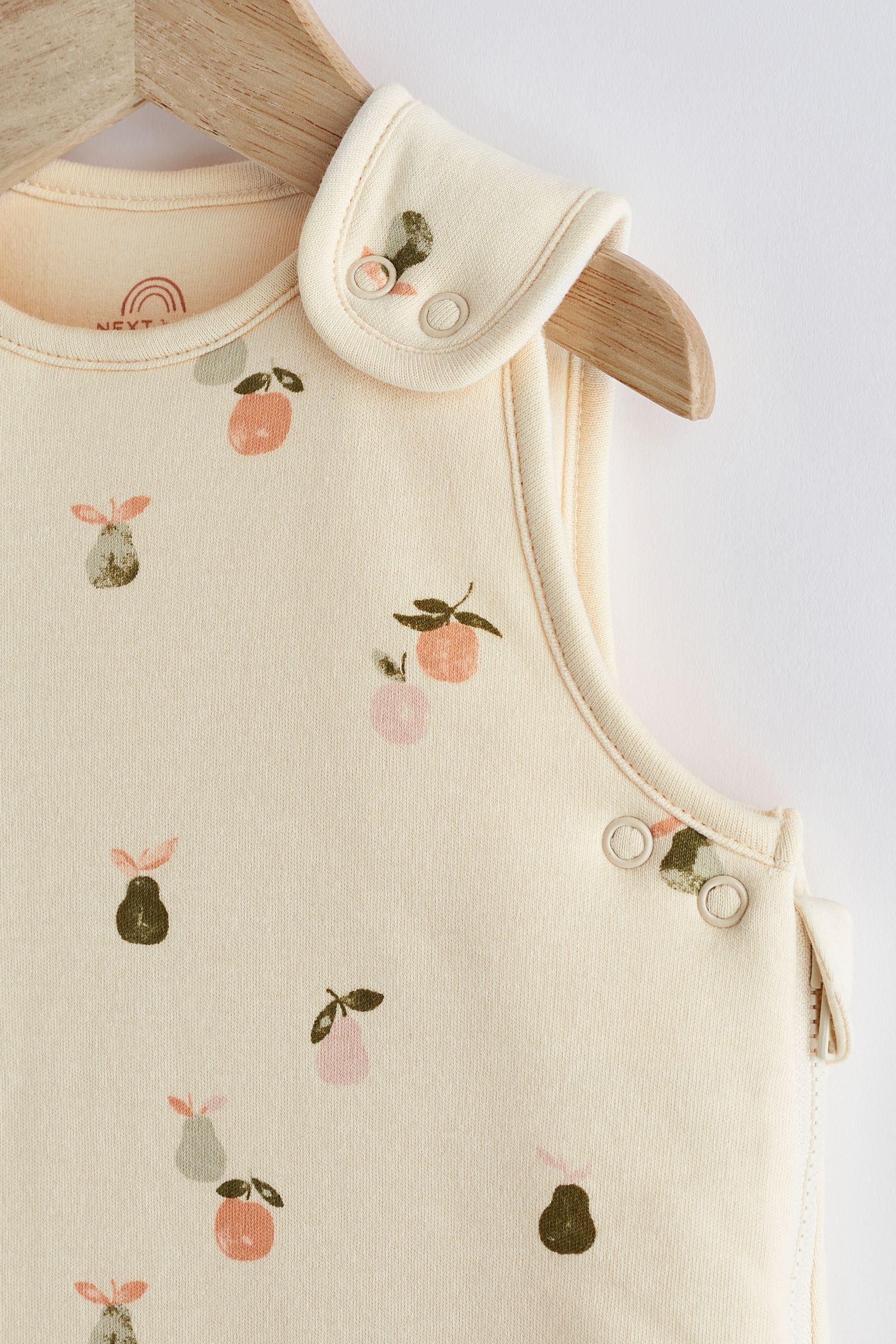 Beige Fruit Print 2.5 Tog Baby 100% Cotton Sleep Bag