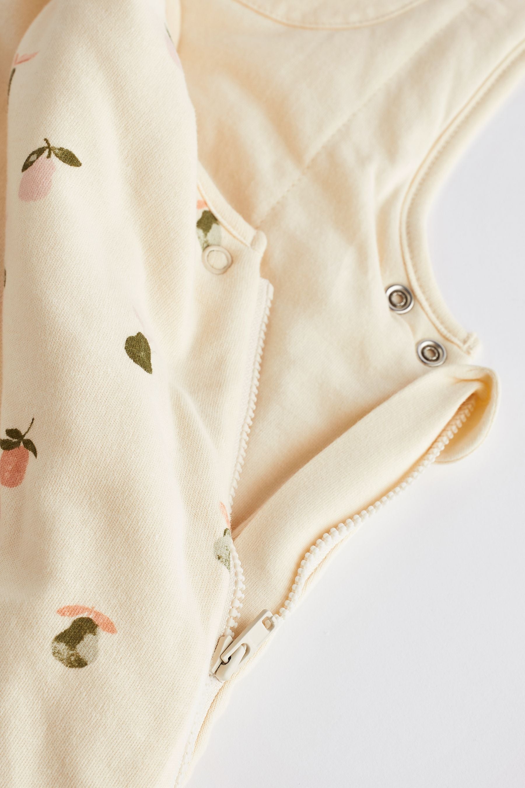 Beige Fruit Print 2.5 Tog Baby 100% Cotton Sleep Bag