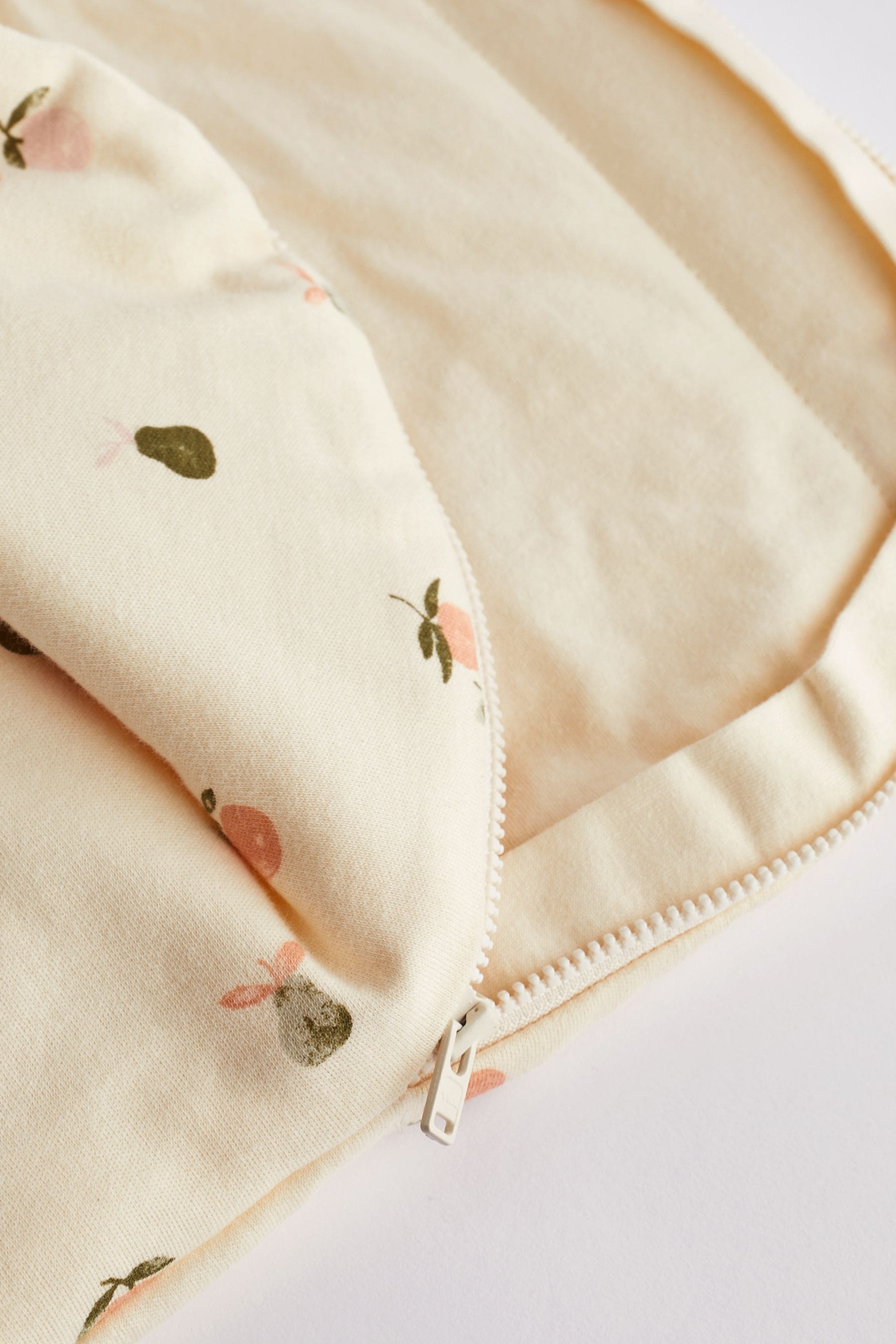 Beige Fruit Print 2.5 Tog Baby 100% Cotton Sleep Bag