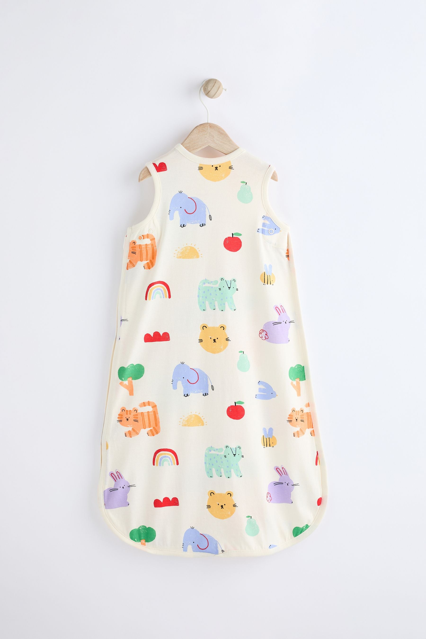 Beige Animals 0.5 Tog Baby 100% Cotton Sleep Bag