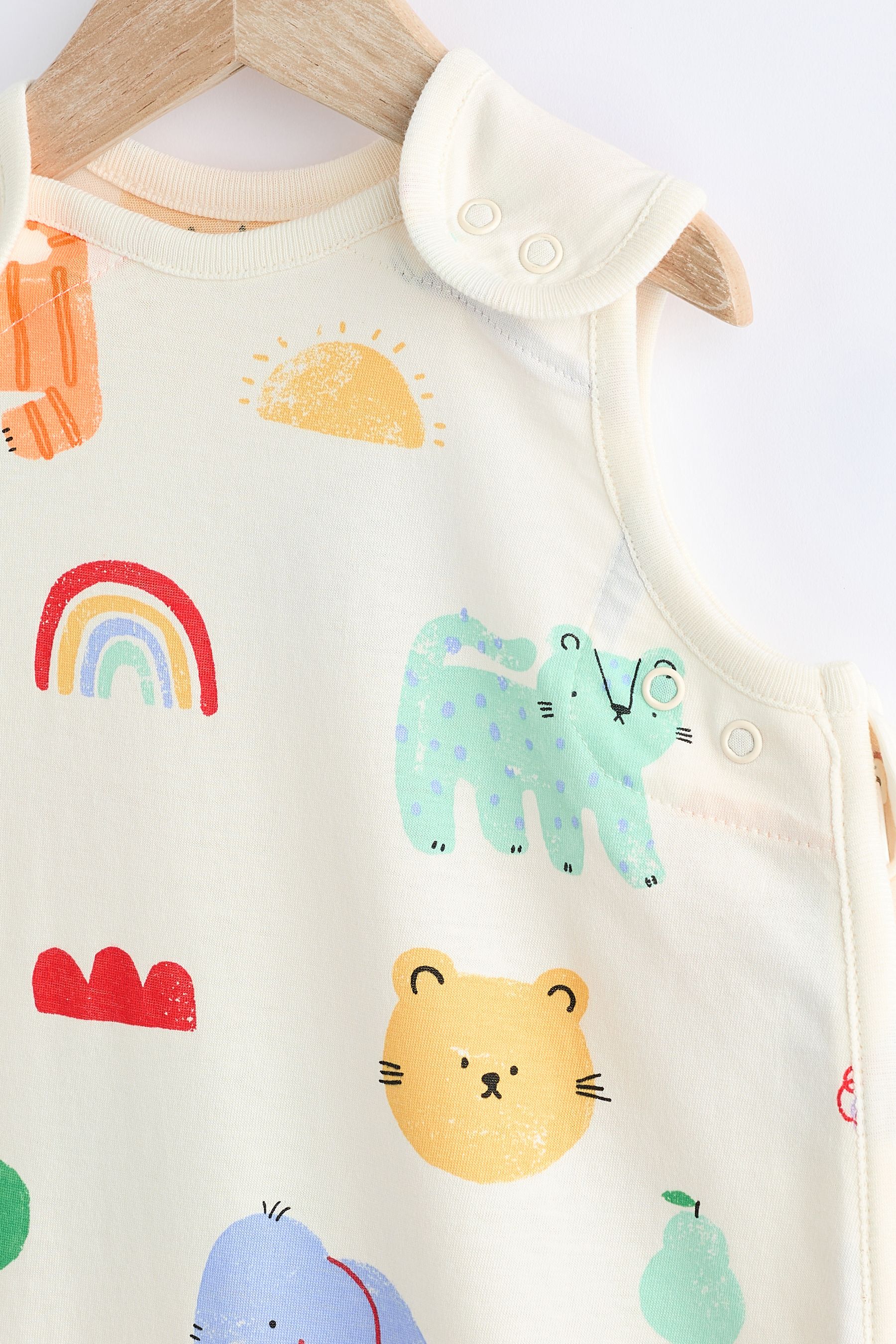 Beige Animals 0.5 Tog Baby 100% Cotton Sleep Bag