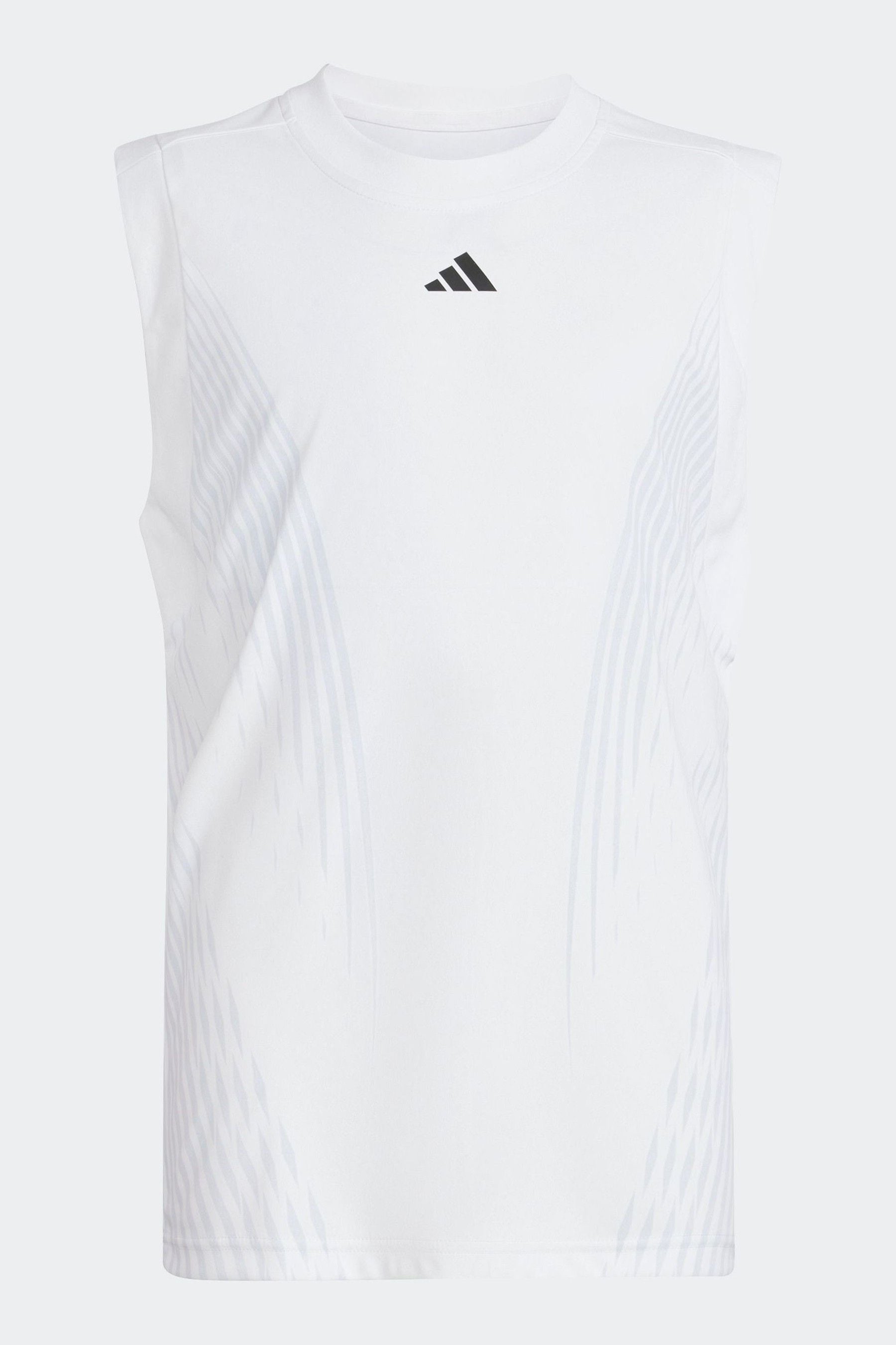 adidas White Tennis Girls Pro Tank