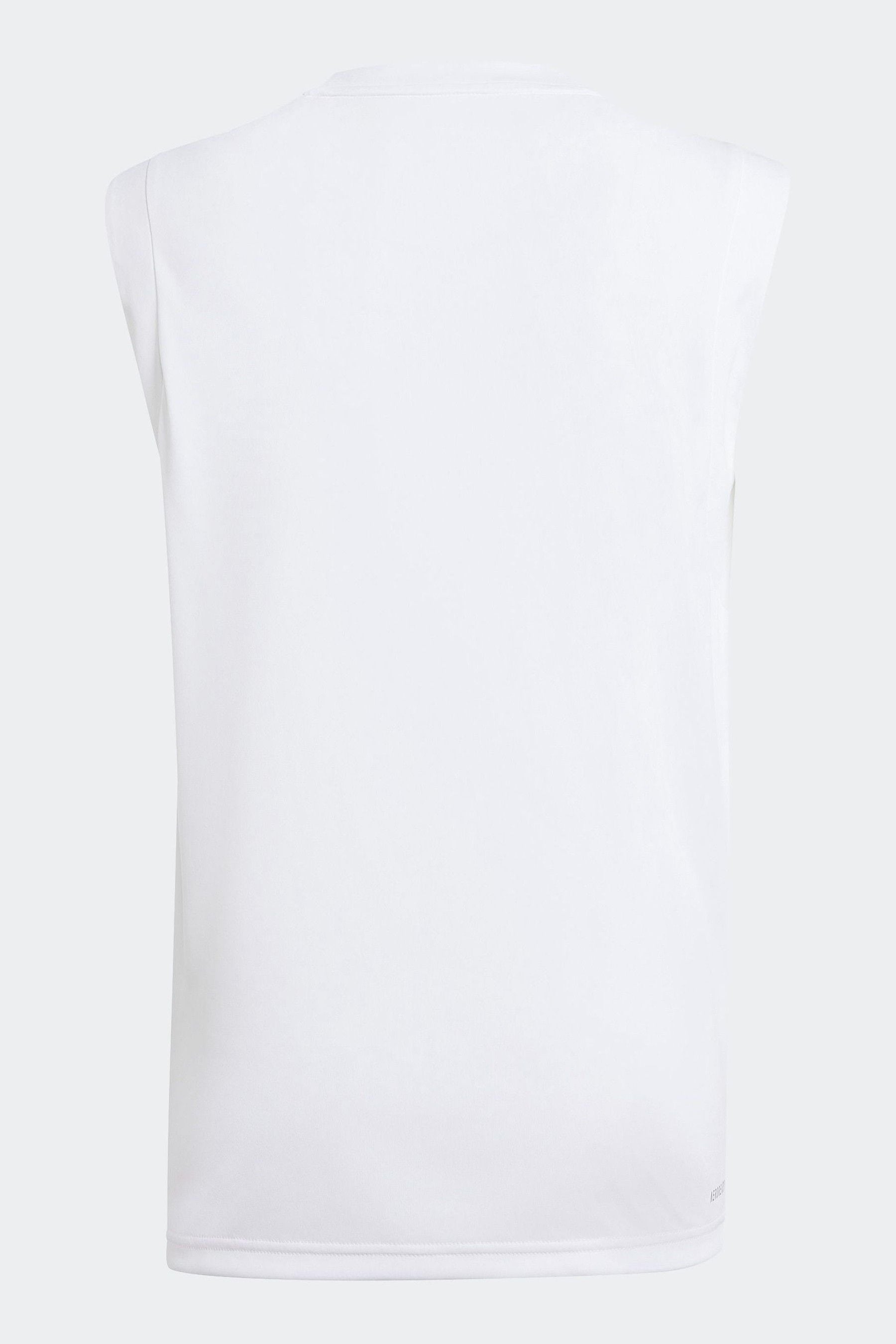 adidas White Tennis Girls Pro Tank