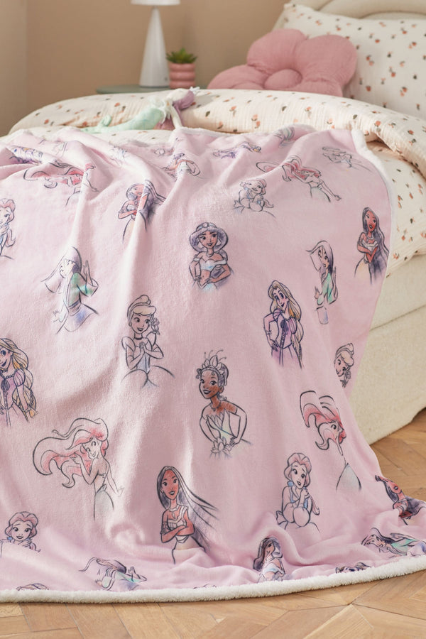 Pink Disney Princess Super Soft Fleece Throw Blanket