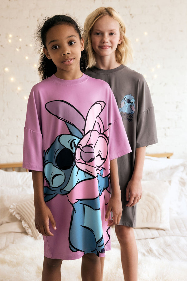 Grey/Purple Lilo & Stitch License Nighties 2 Pack (3-14yrs)