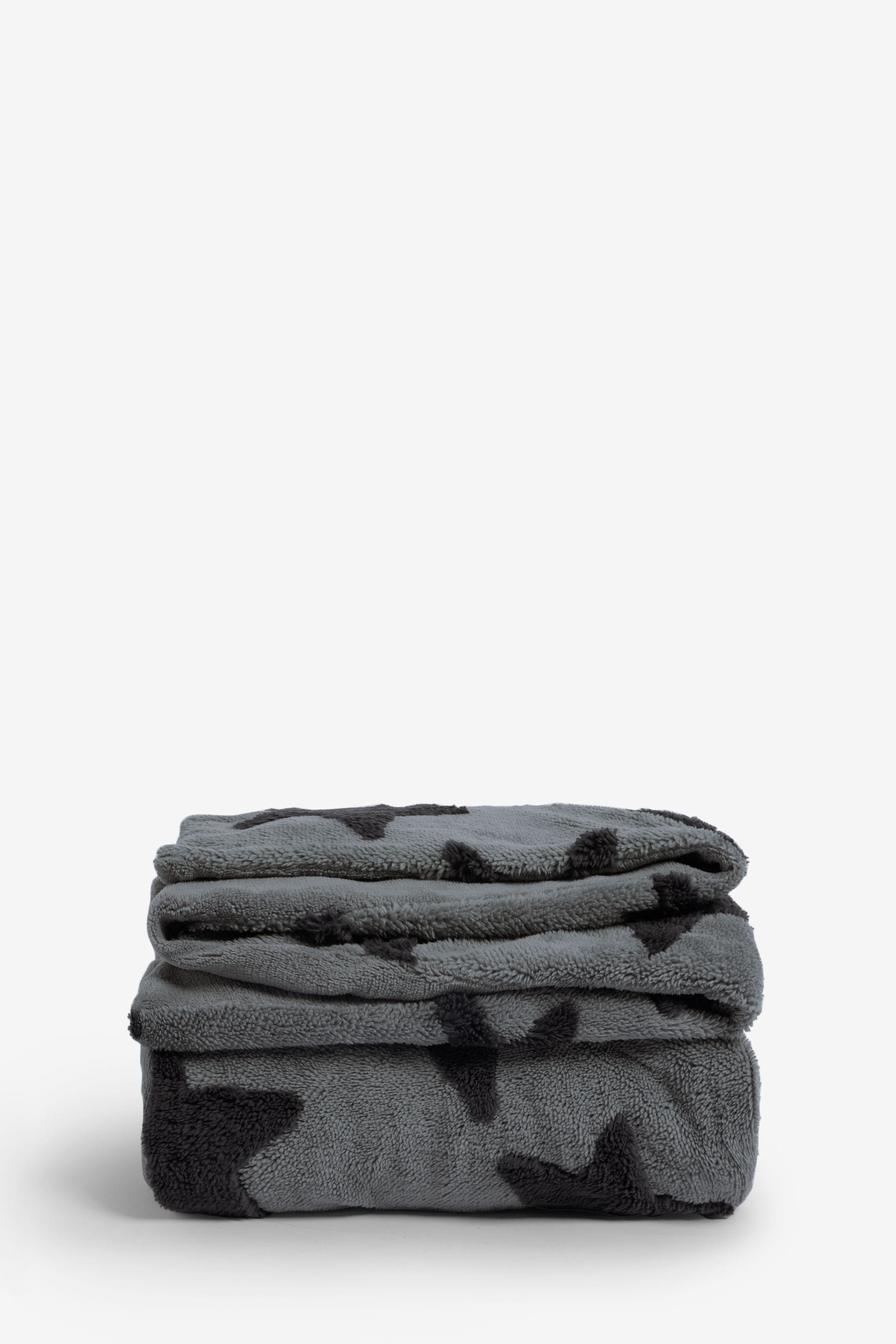 Grey / Black Star Super Soft Fleece Blanket