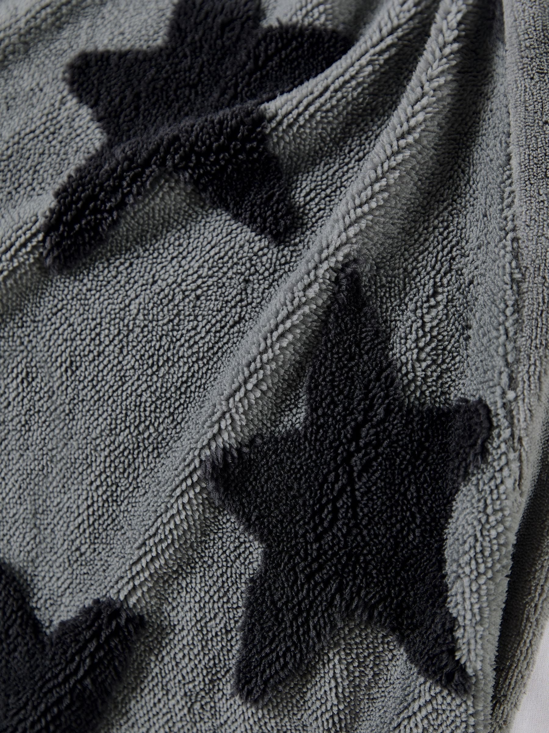 Grey / Black Star Super Soft Fleece Blanket