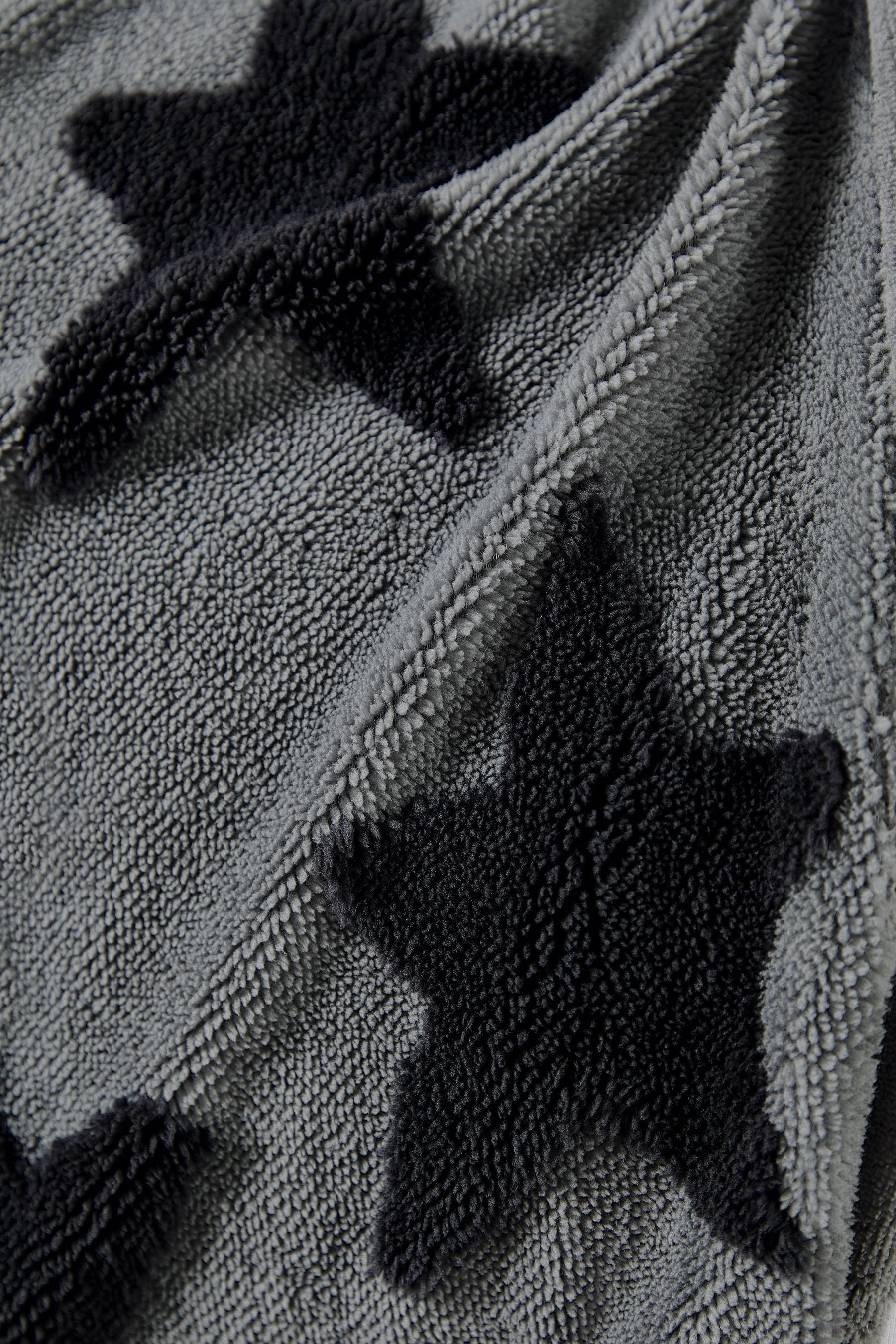 Grey / Black Star Super Soft Fleece Blanket