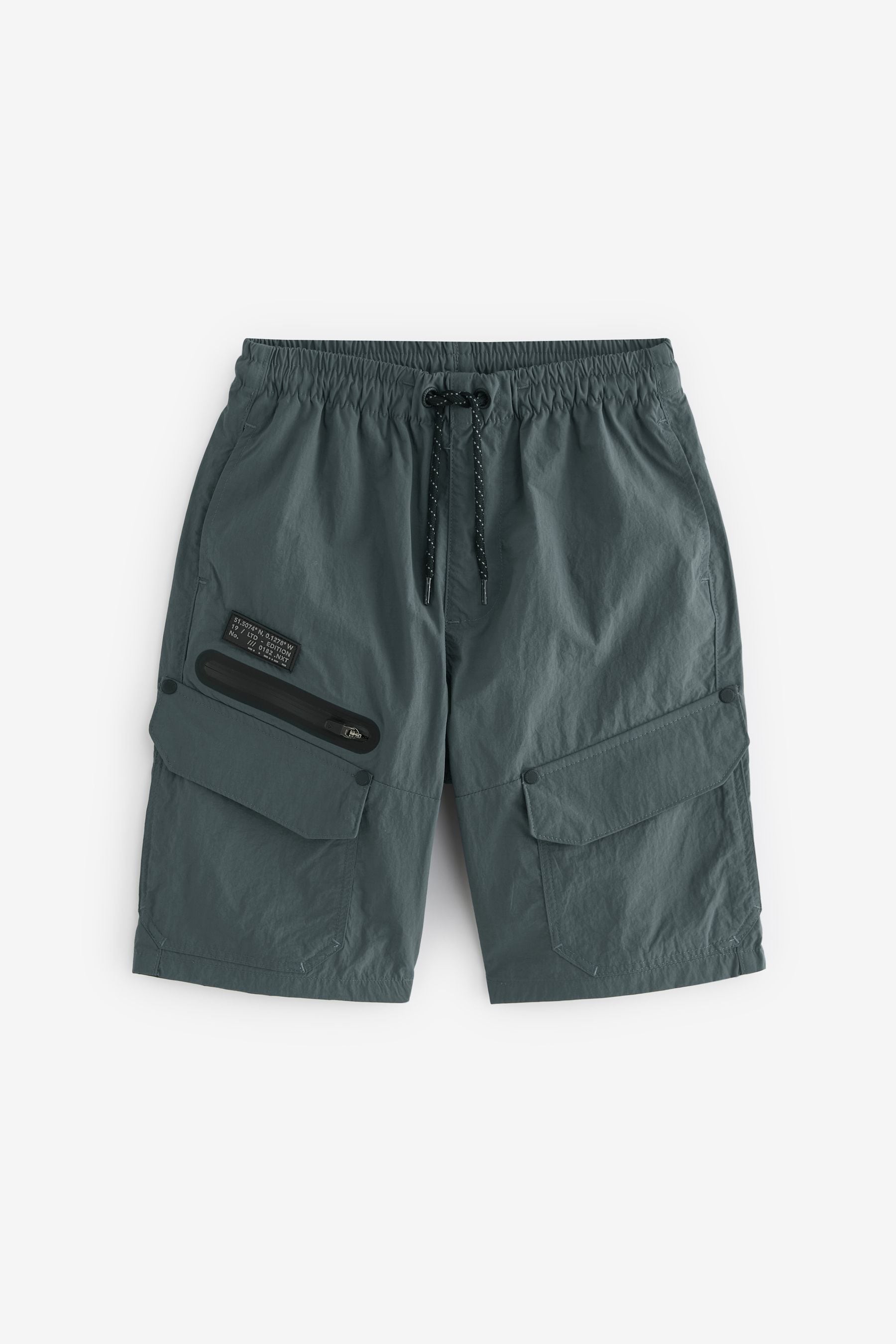 Petrol Blue Zip Pocket Cargo Shorts (3-16yrs)