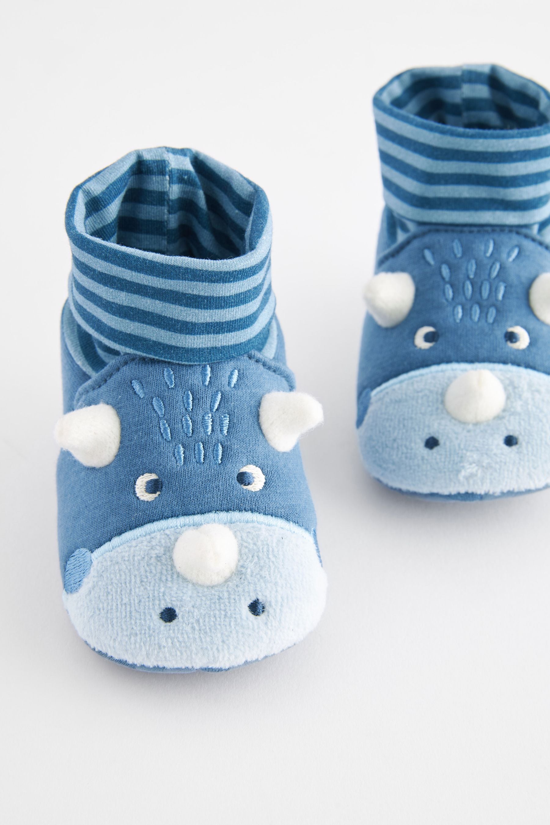 Blue DInosaur Sensory Sock Top Baby Shoes (0-2mths)