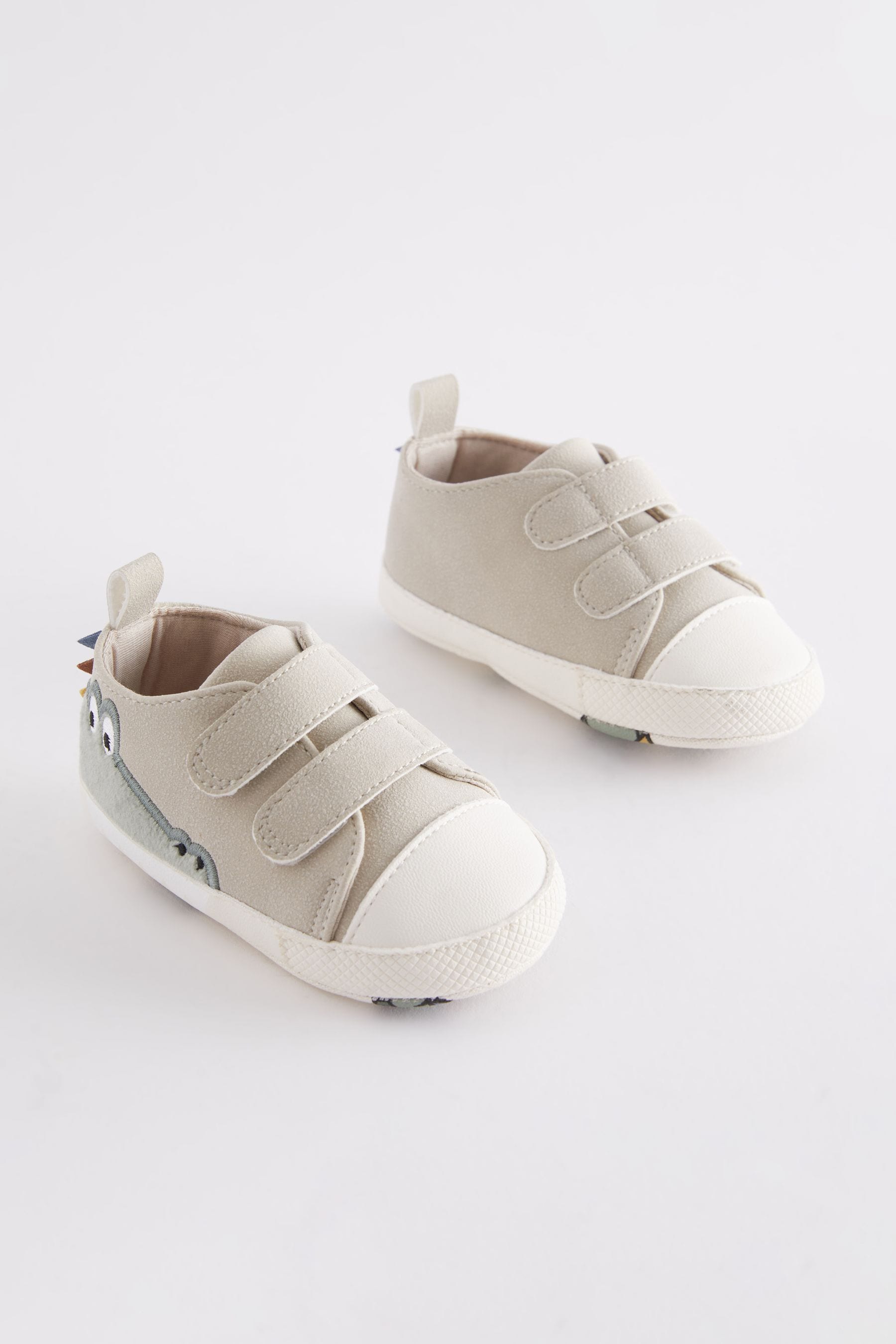 Neutral Crocodile Two Strap Baby Trainers (0-24mths)